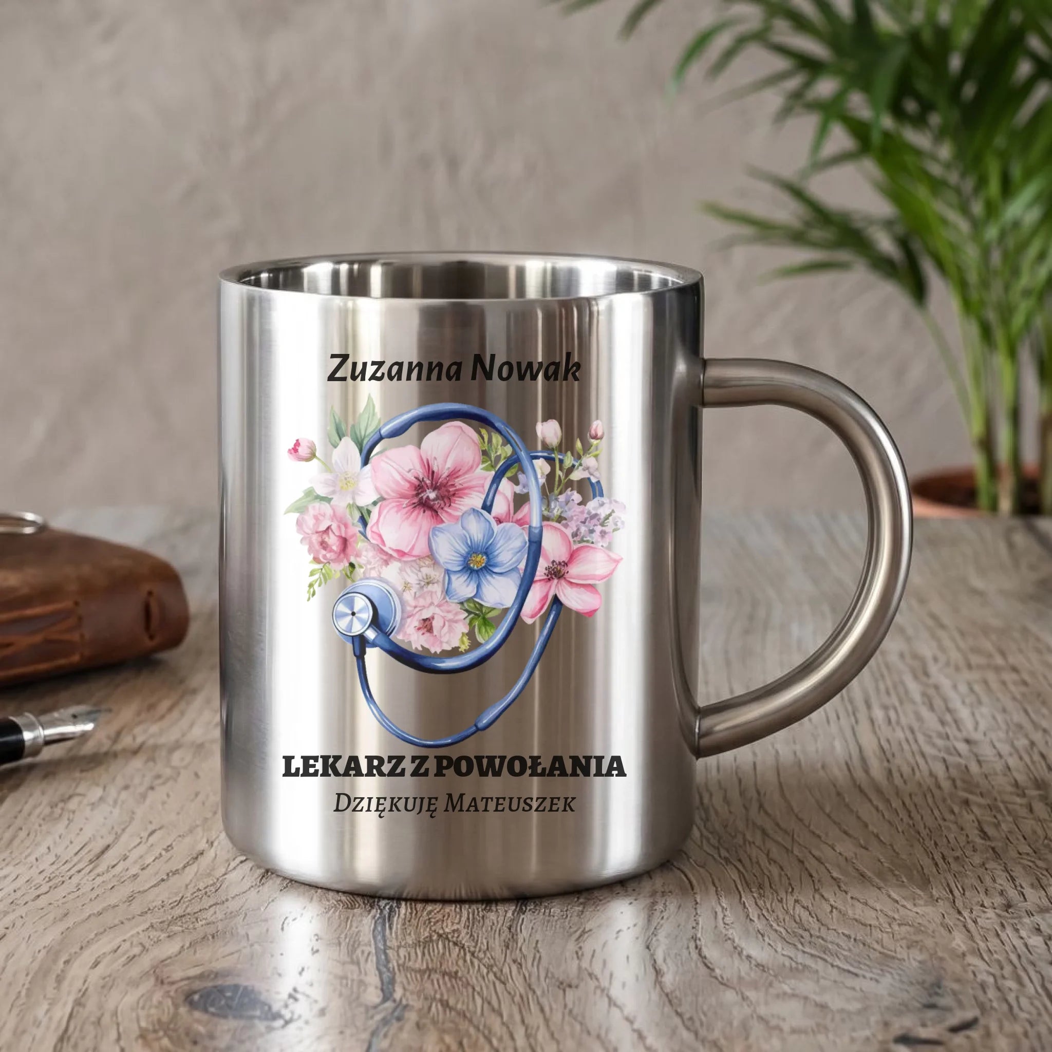 Kubek turystyczny dla lekarza - Lekarz z powołania - personalizowany ZL07 - StoryCups.pl