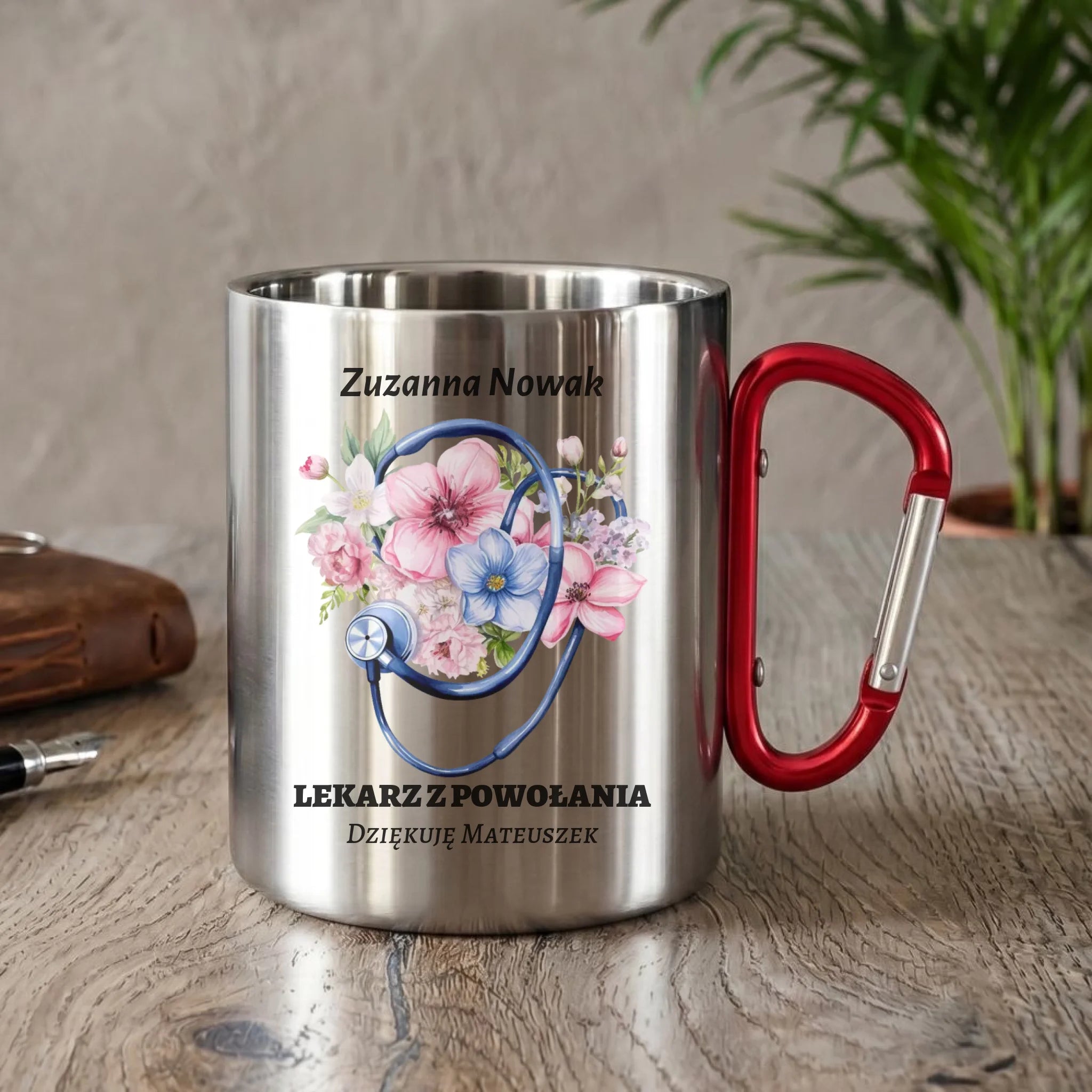 Kubek turystyczny dla lekarza - Lekarz z powołania - personalizowany ZL07 - StoryCups.pl