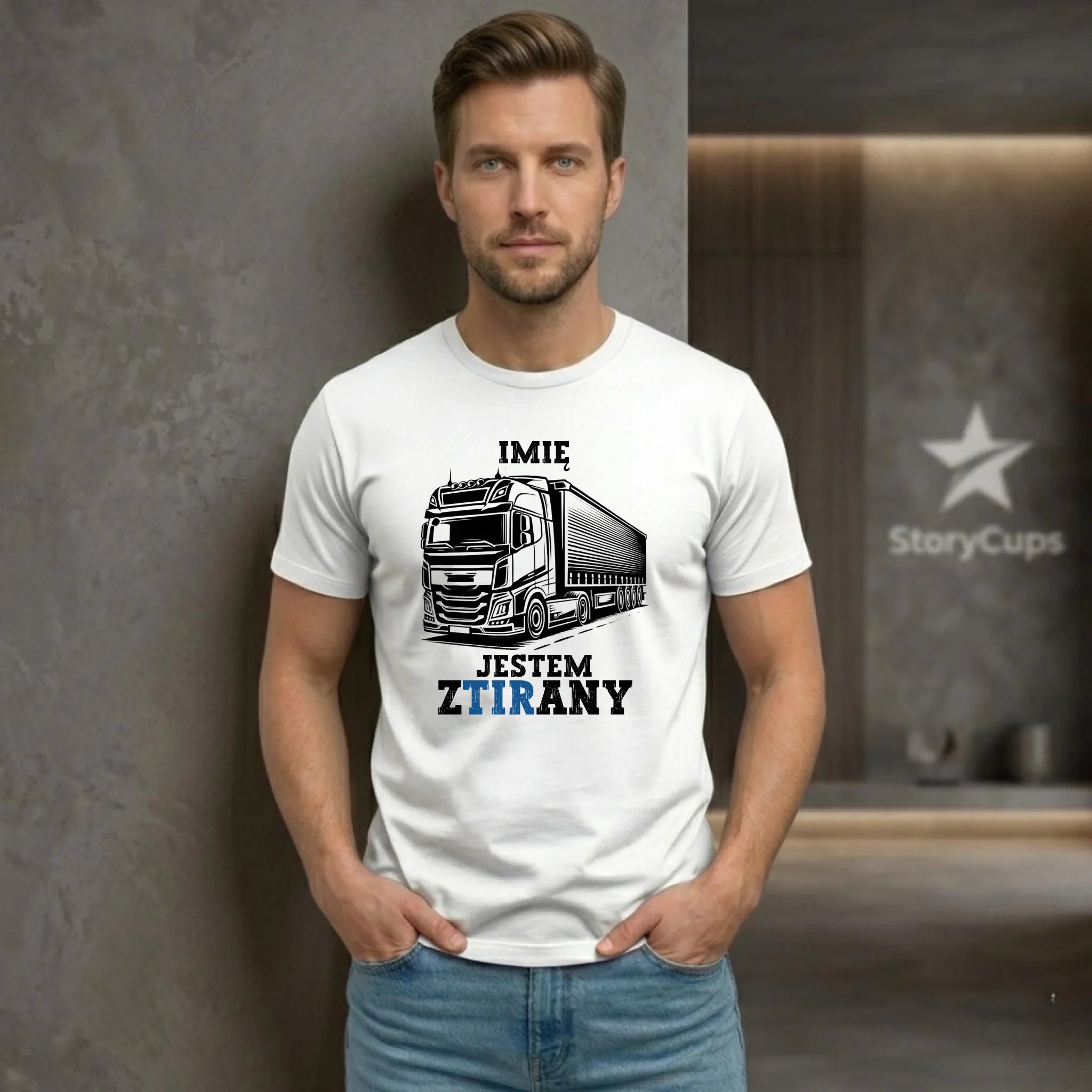 Koszulka dla kierowcy ciężarówki - Jestem zTIRany - personalizowana ZKT01 - StoryCups.pl