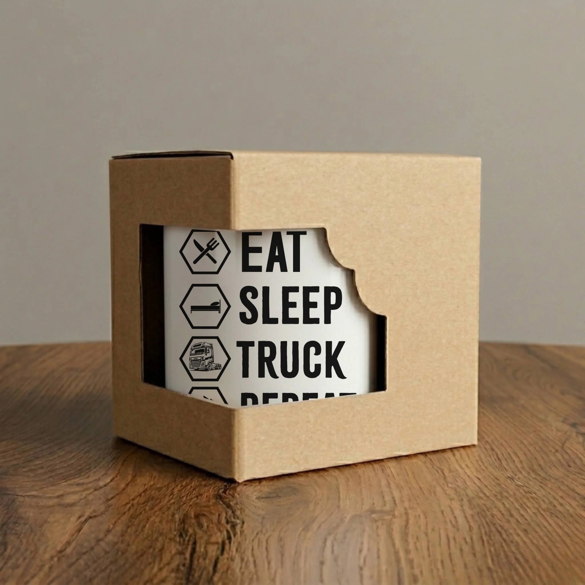 Kubek dla kierowcy ciężarówki - Eat Sleep Truck Repeat ZKT05 - StoryCups.pl