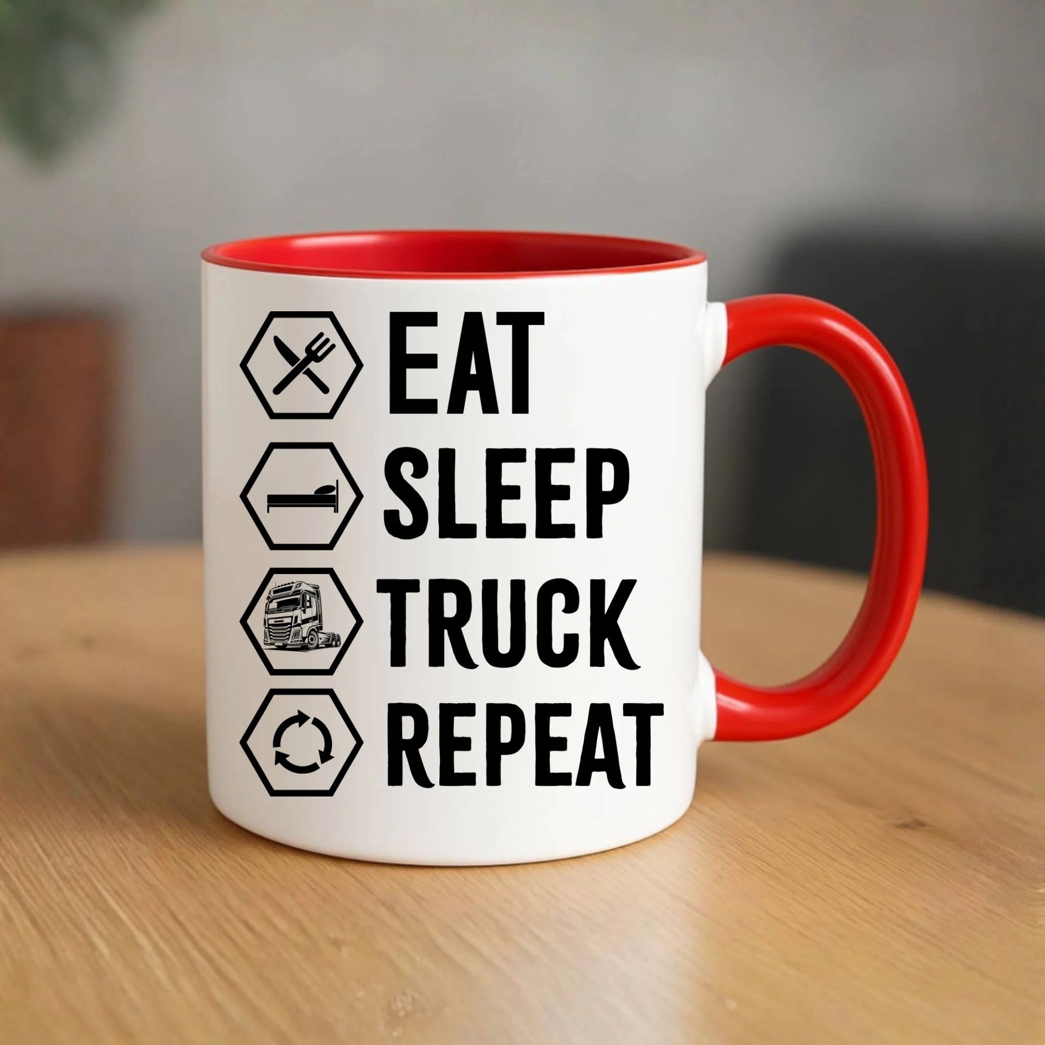 Kubek dla kierowcy ciężarówki - Eat Sleep Truck Repeat ZKT05 - StoryCups.pl