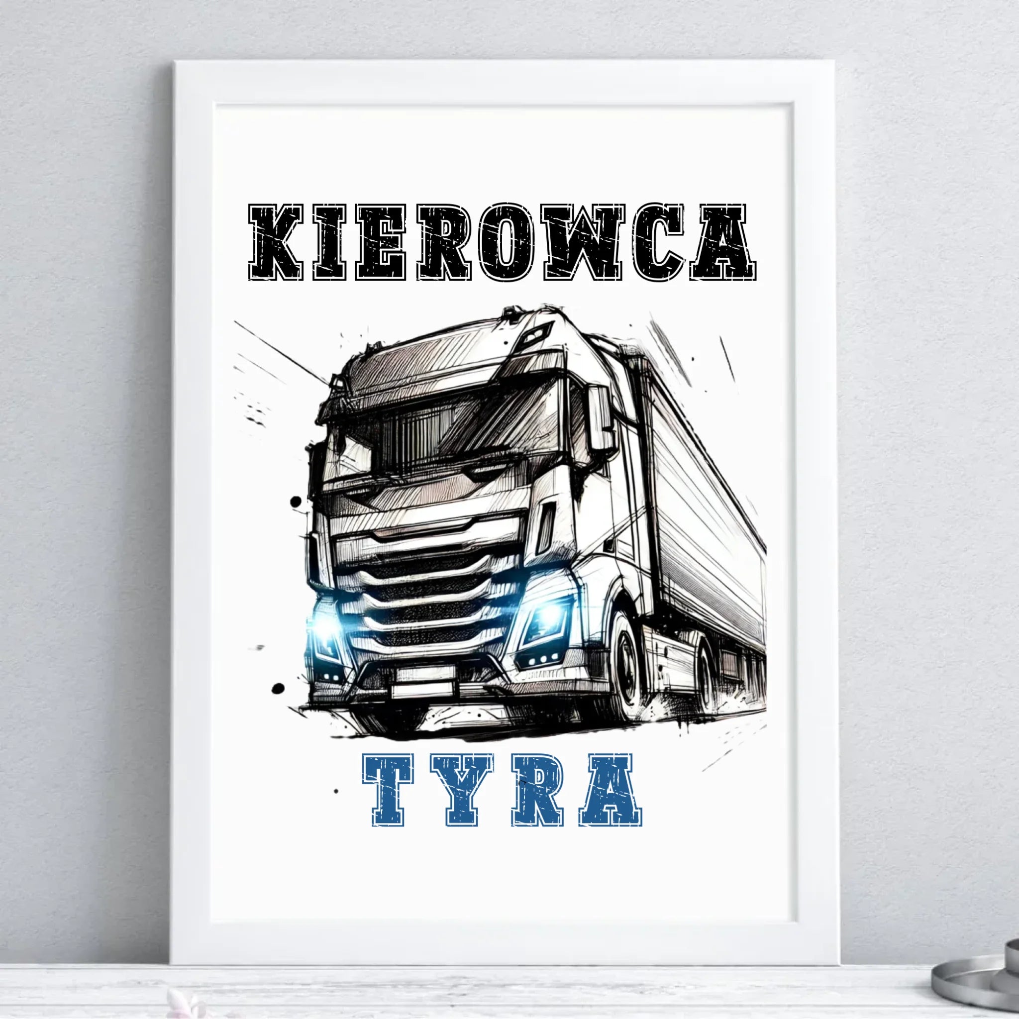Plakat w ramie dla zawodowego kierowcy - Kierowca tyra ZKT07 - StoryCups.pl