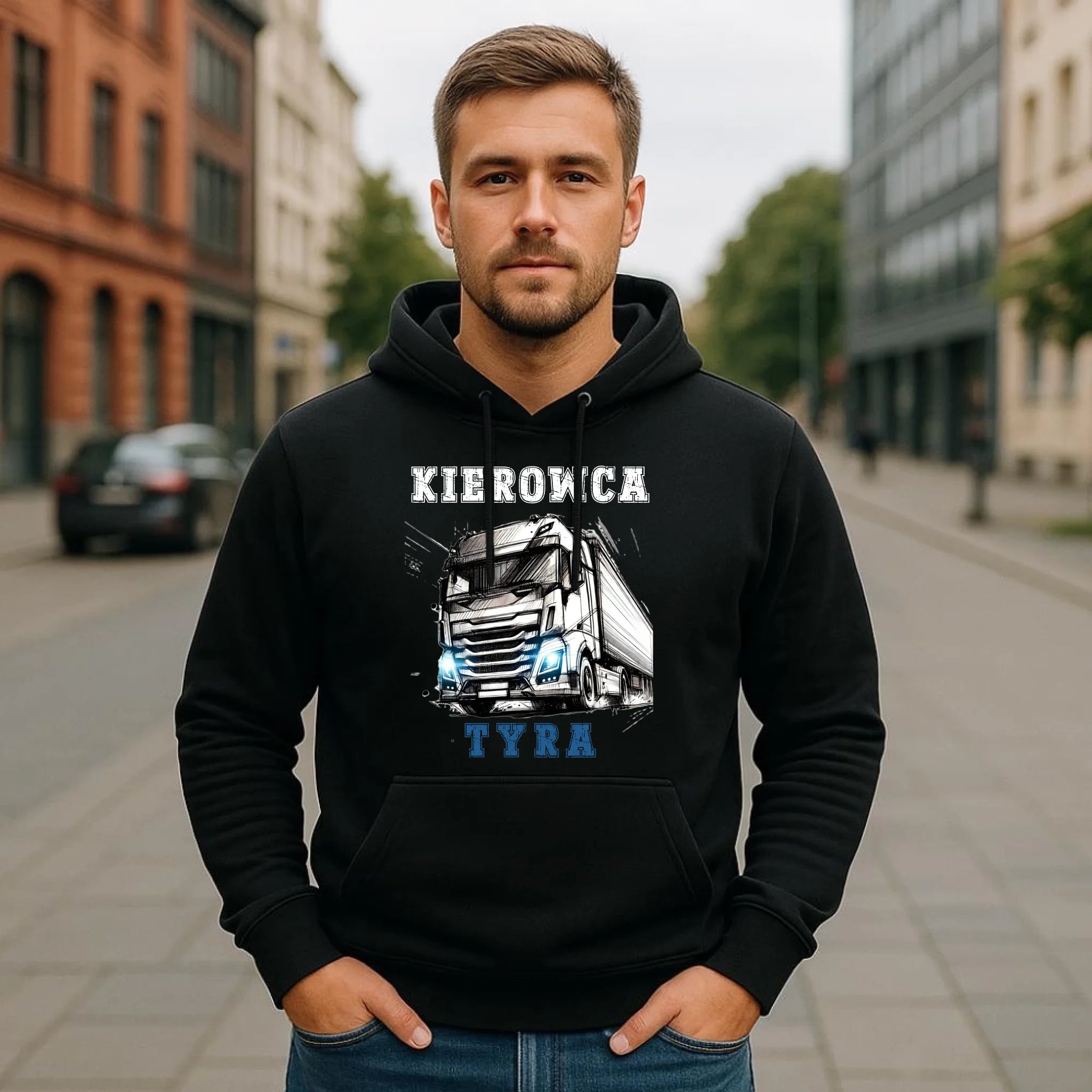 Bluza z kapturem dla zawodowego kierowcy - Kierowca tyra ZKT07 - StoryCups.pl