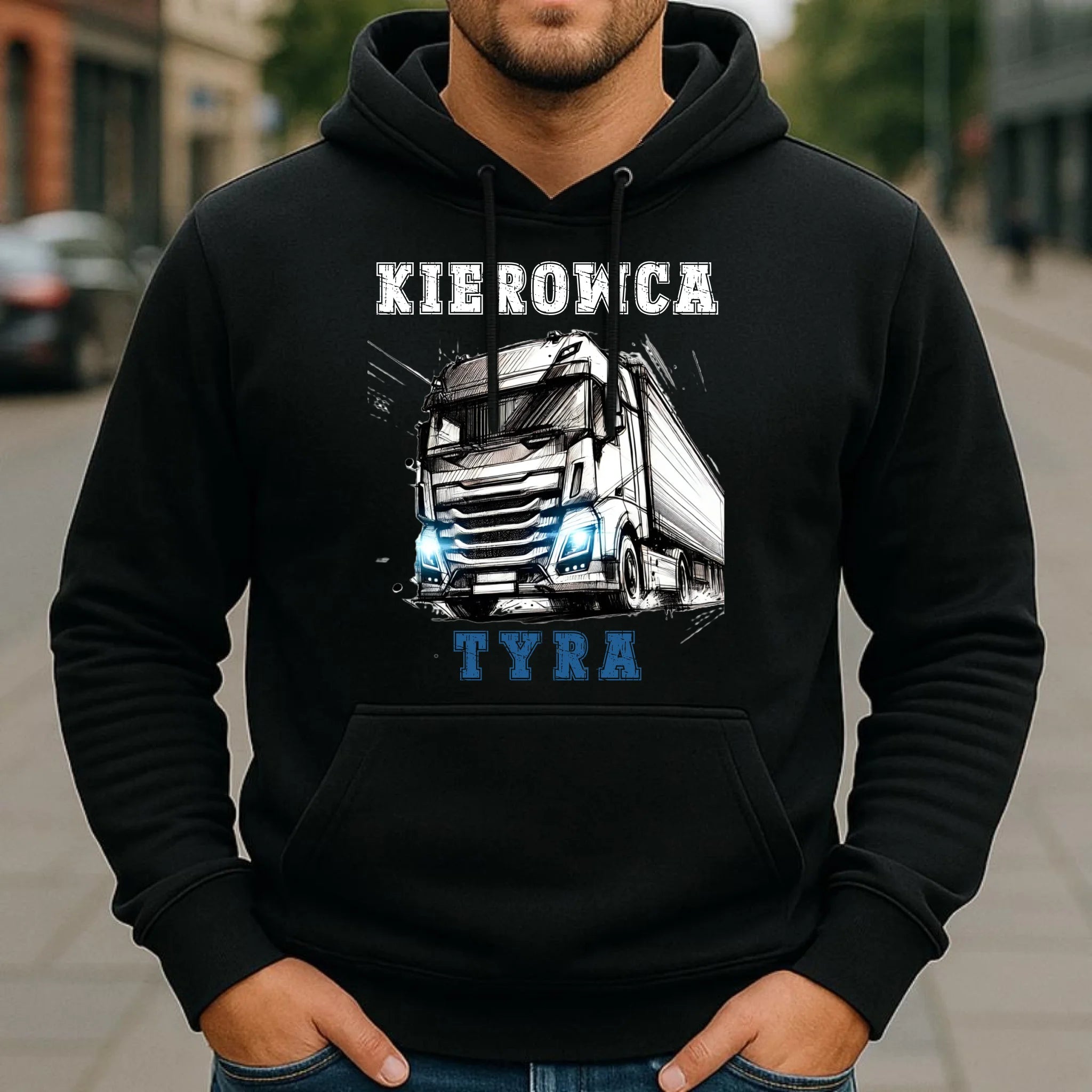 Bluza z kapturem dla zawodowego kierowcy - Kierowca tyra ZKT07 - StoryCups.pl