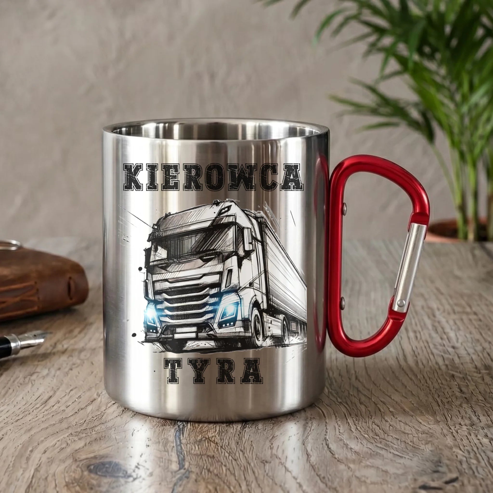 Kubek turystyczny dla zawodowego kierowcy - Kierowca tyra ZKT07 - StoryCups.pl
