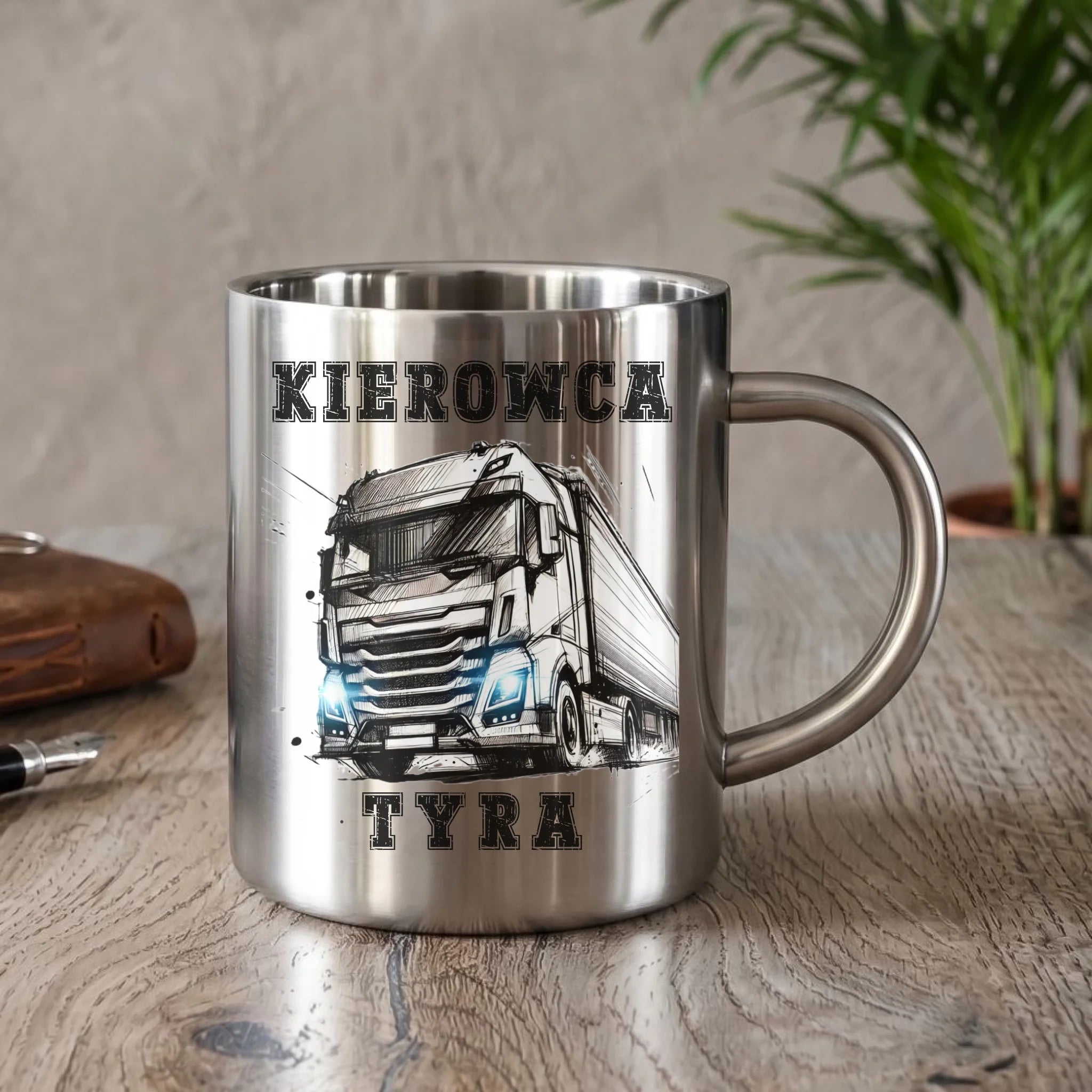 Kubek turystyczny dla zawodowego kierowcy - Kierowca tyra ZKT07 - StoryCups.pl