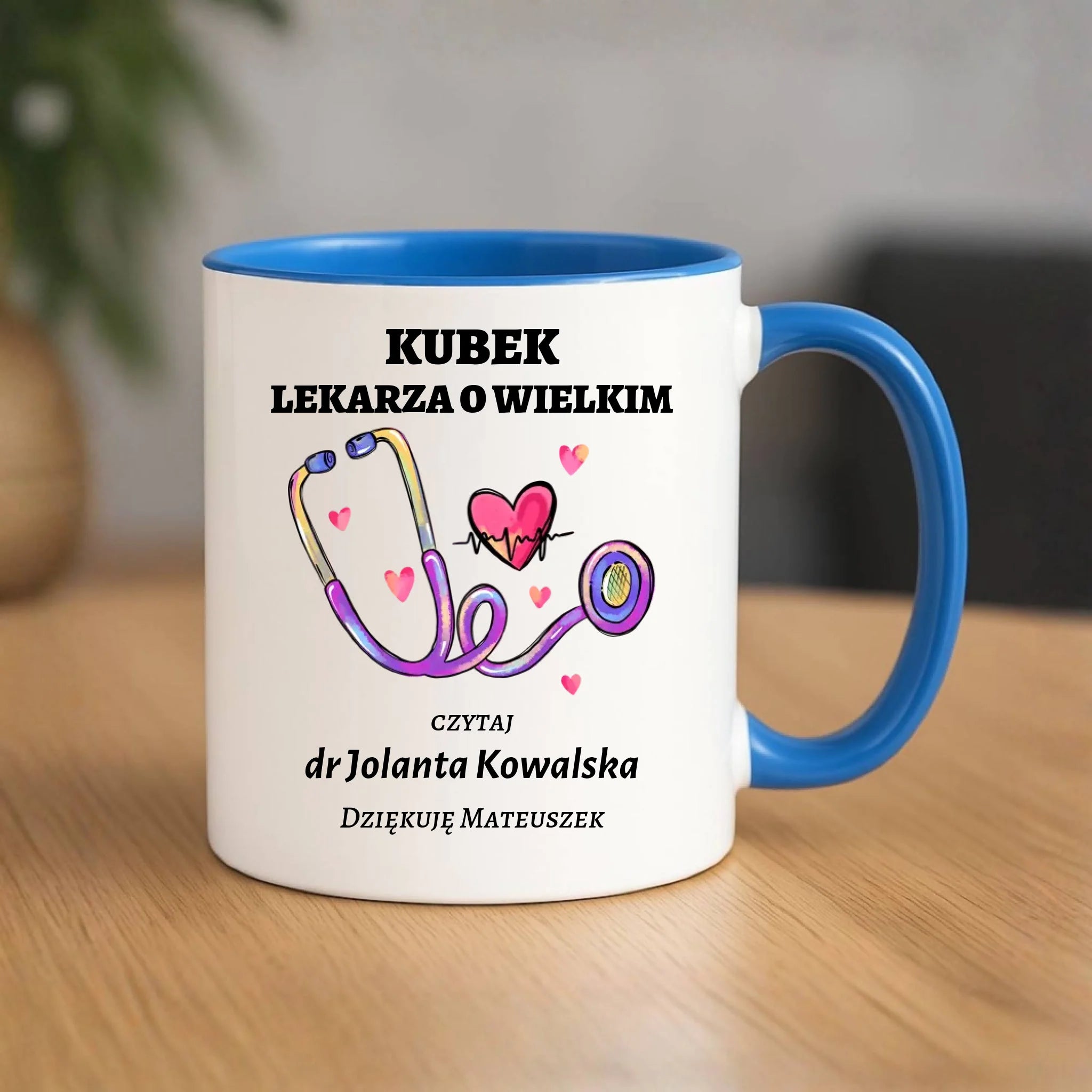 Kubek dla lekarza o wielkim sercu - Podziękowanie - personalizowany ZL03 - StoryCups.pl