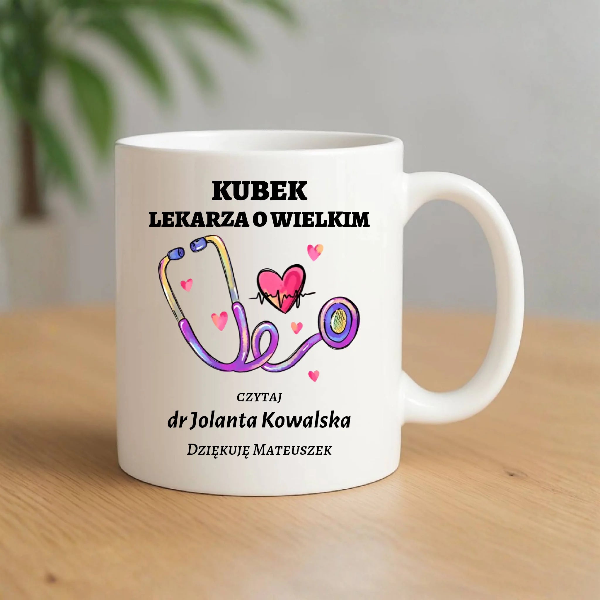 Kubek dla lekarza o wielkim sercu - Podziękowanie - personalizowany ZL03 - StoryCups.pl