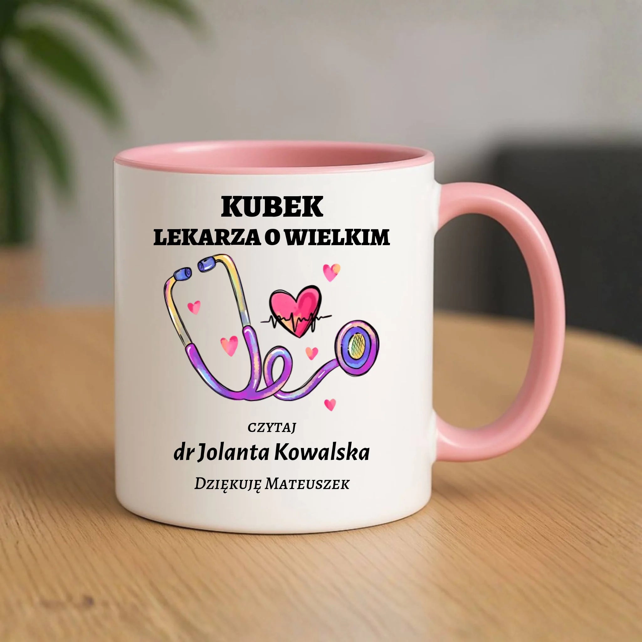 Kubek dla lekarza o wielkim sercu - Podziękowanie - personalizowany ZL03 - StoryCups.pl