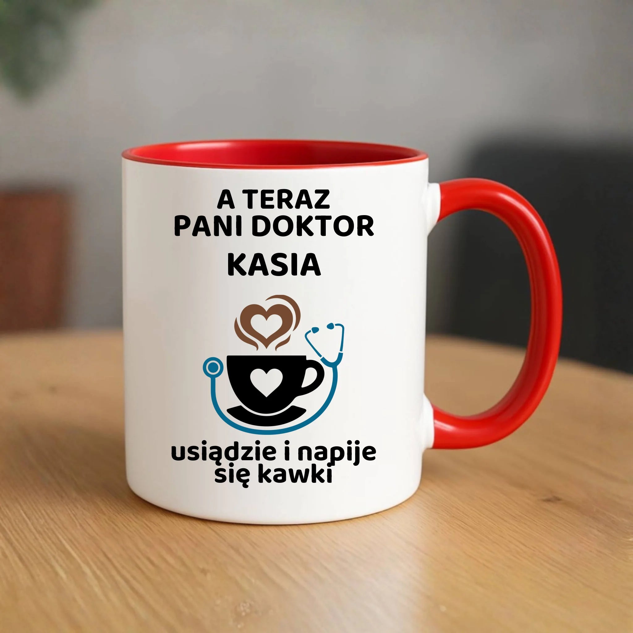 Kubek dla Pani Doktor - Napije się kawki - personalizowany ZL04 - StoryCups.pl