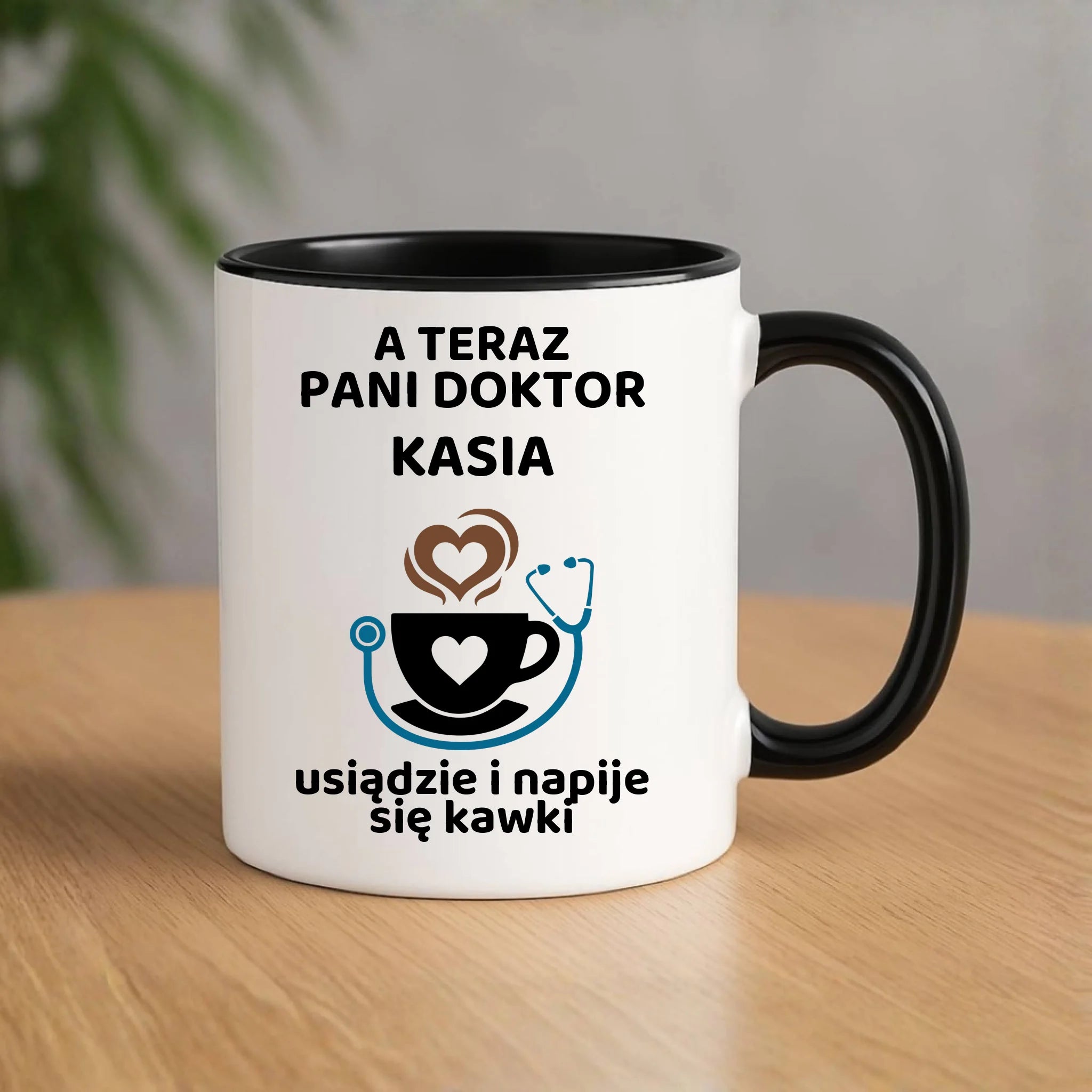 Kubek dla Pani Doktor - Napije się kawki - personalizowany ZL04 - StoryCups.pl