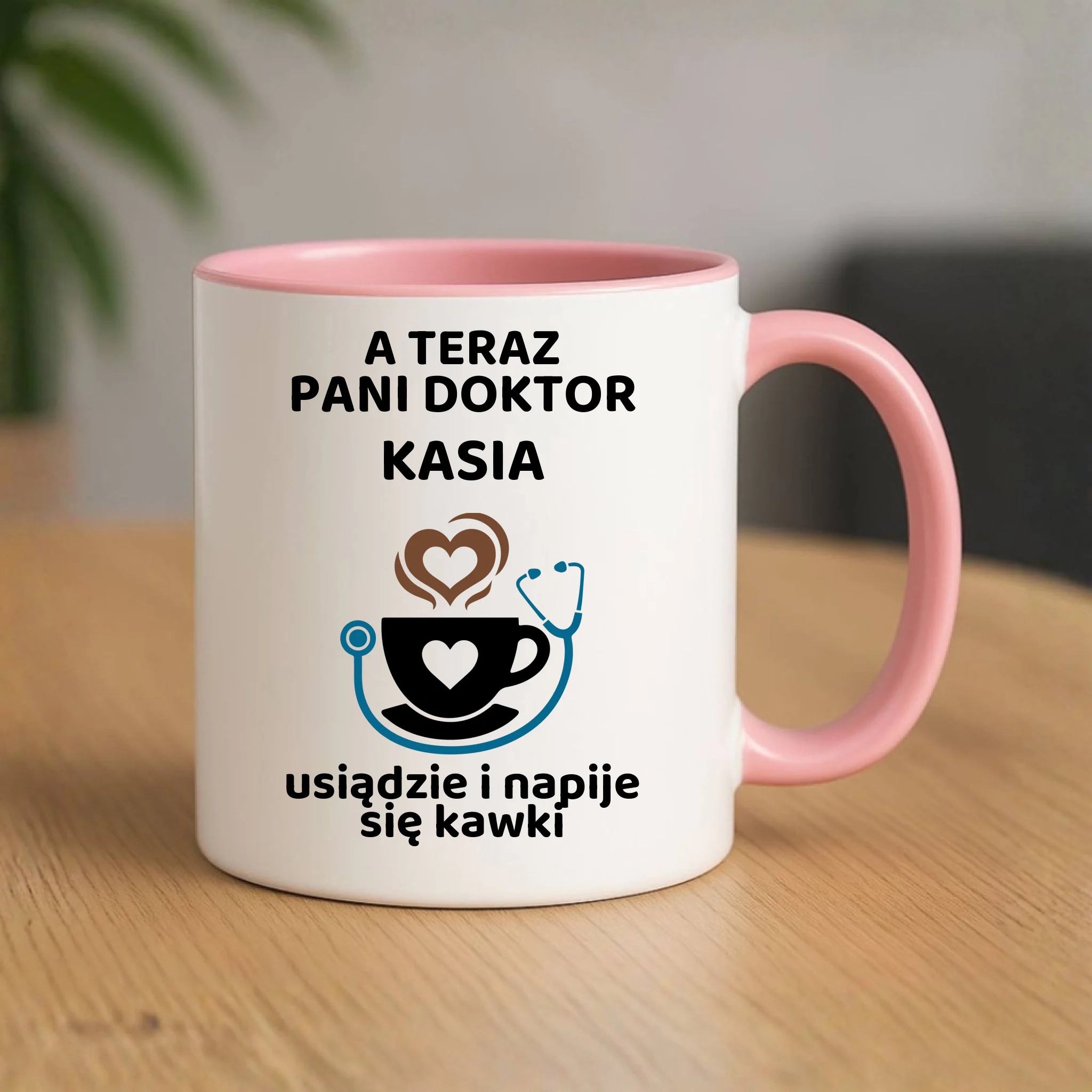 Kubek dla Pani Doktor - Napije się kawki - personalizowany ZL04 - StoryCups.pl