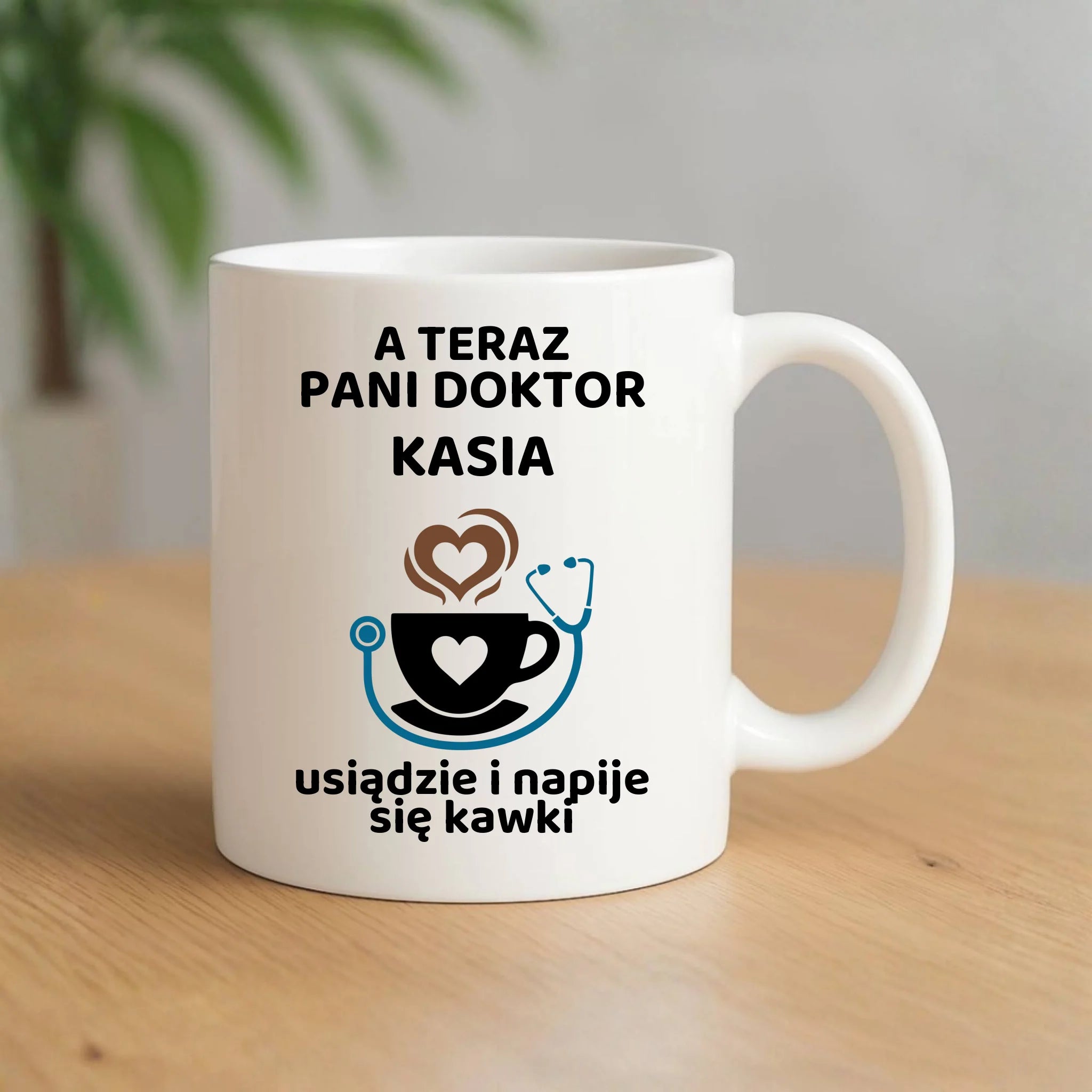 Kubek dla Pani Doktor - Napije się kawki - personalizowany ZL04 - StoryCups.pl