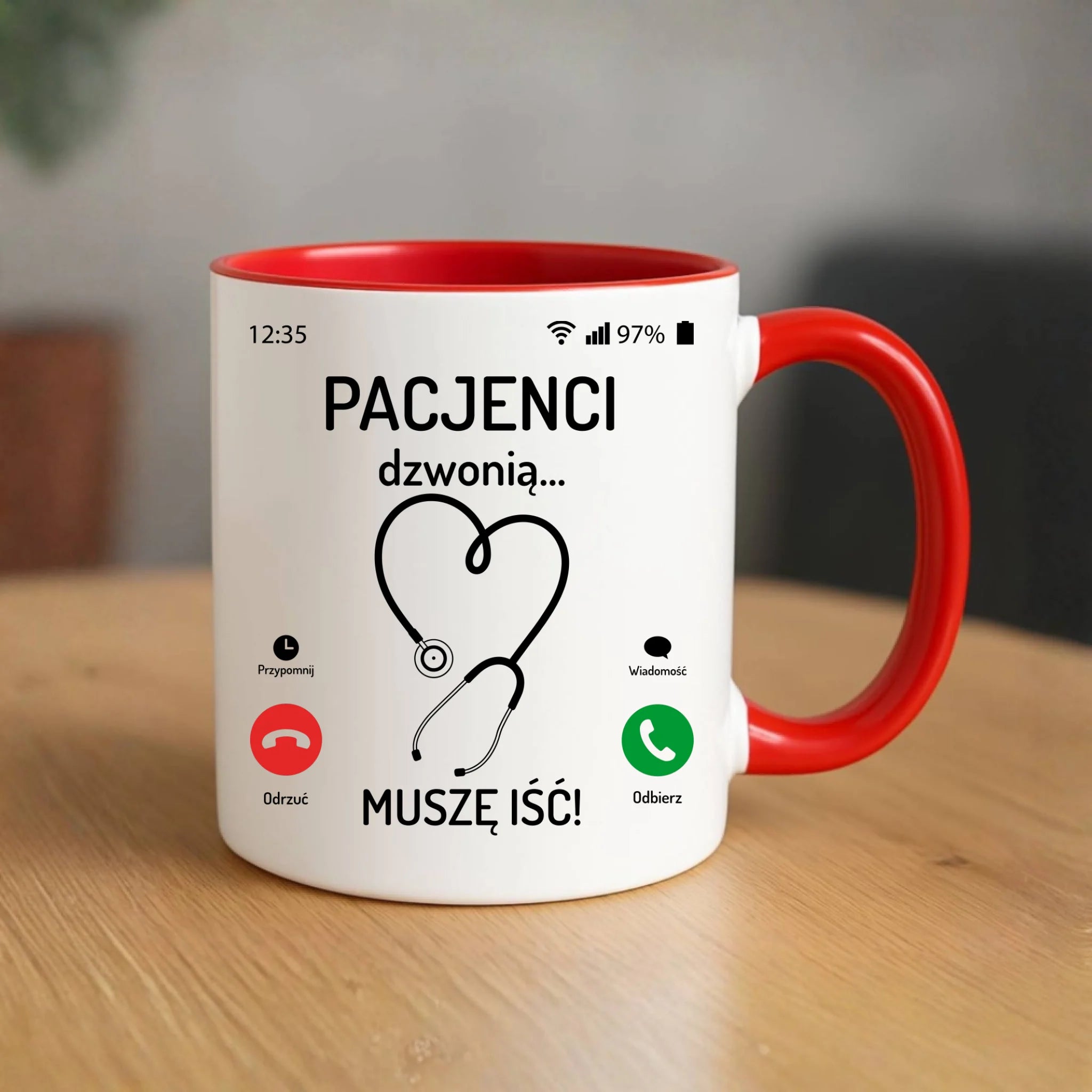 Kubek dla lekarza - Pacjenci dzwonią muszę iść ZL06 - StoryCups.pl