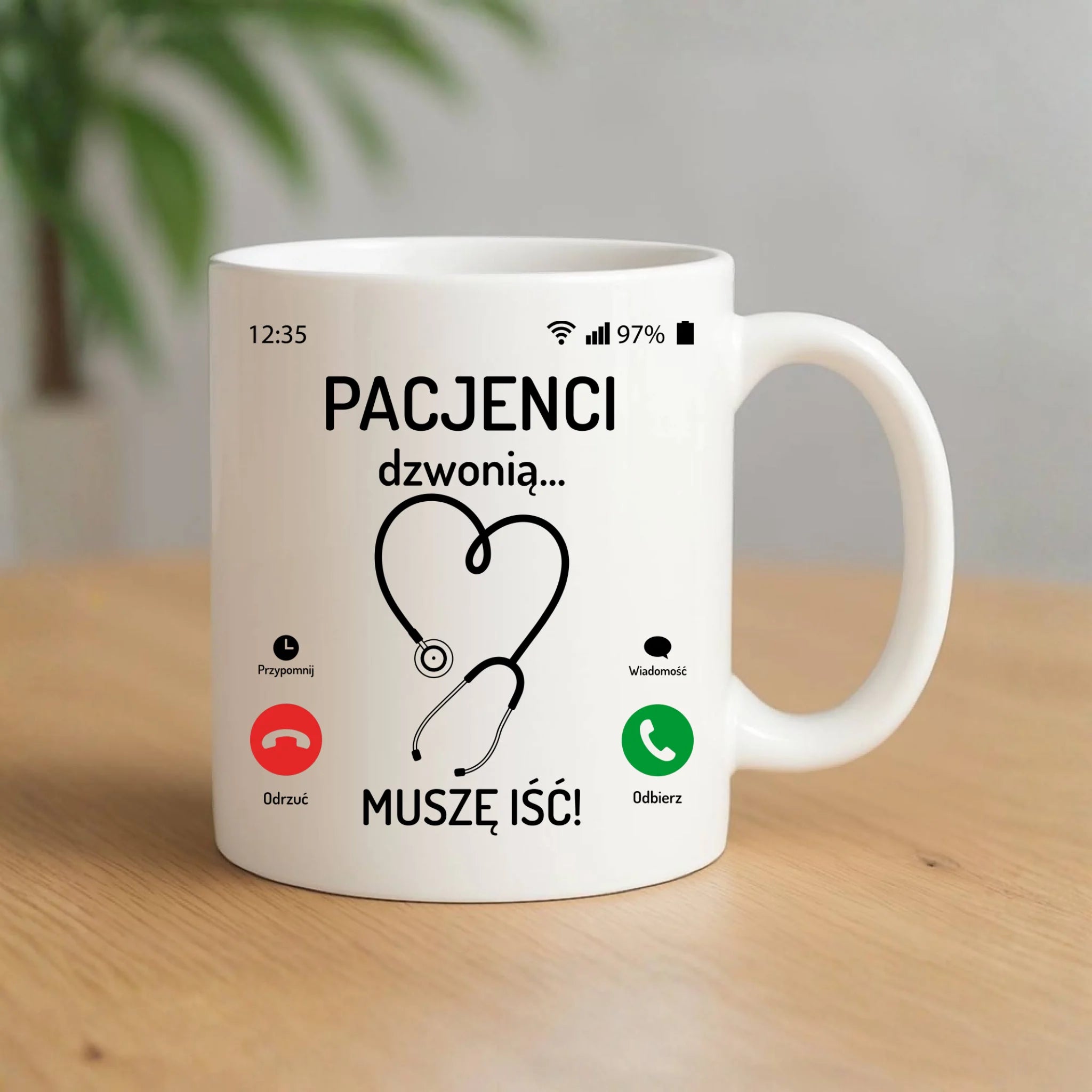 Kubek dla lekarza - Pacjenci dzwonią muszę iść ZL06 - StoryCups.pl