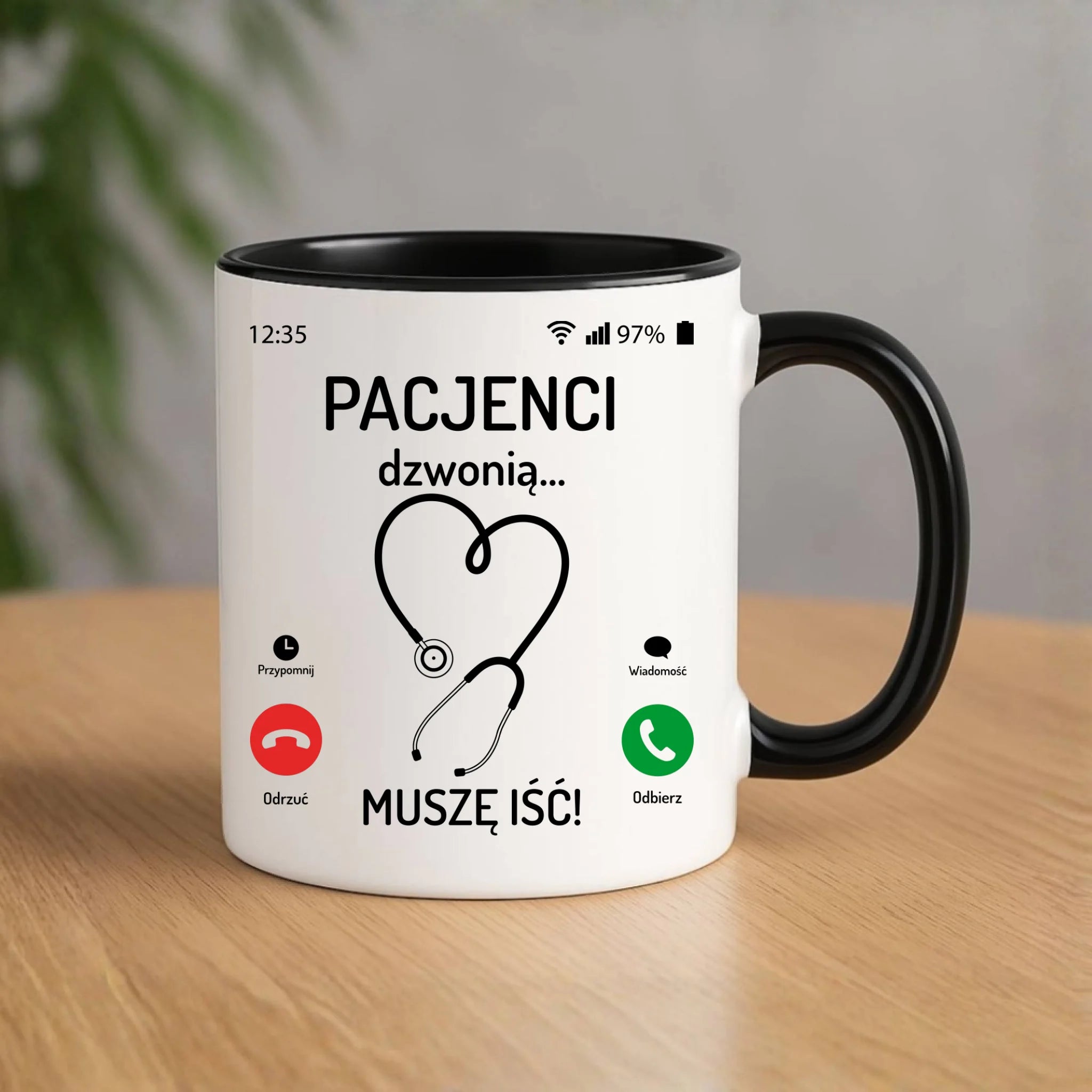 Kubek dla lekarza - Pacjenci dzwonią muszę iść ZL06 - StoryCups.pl