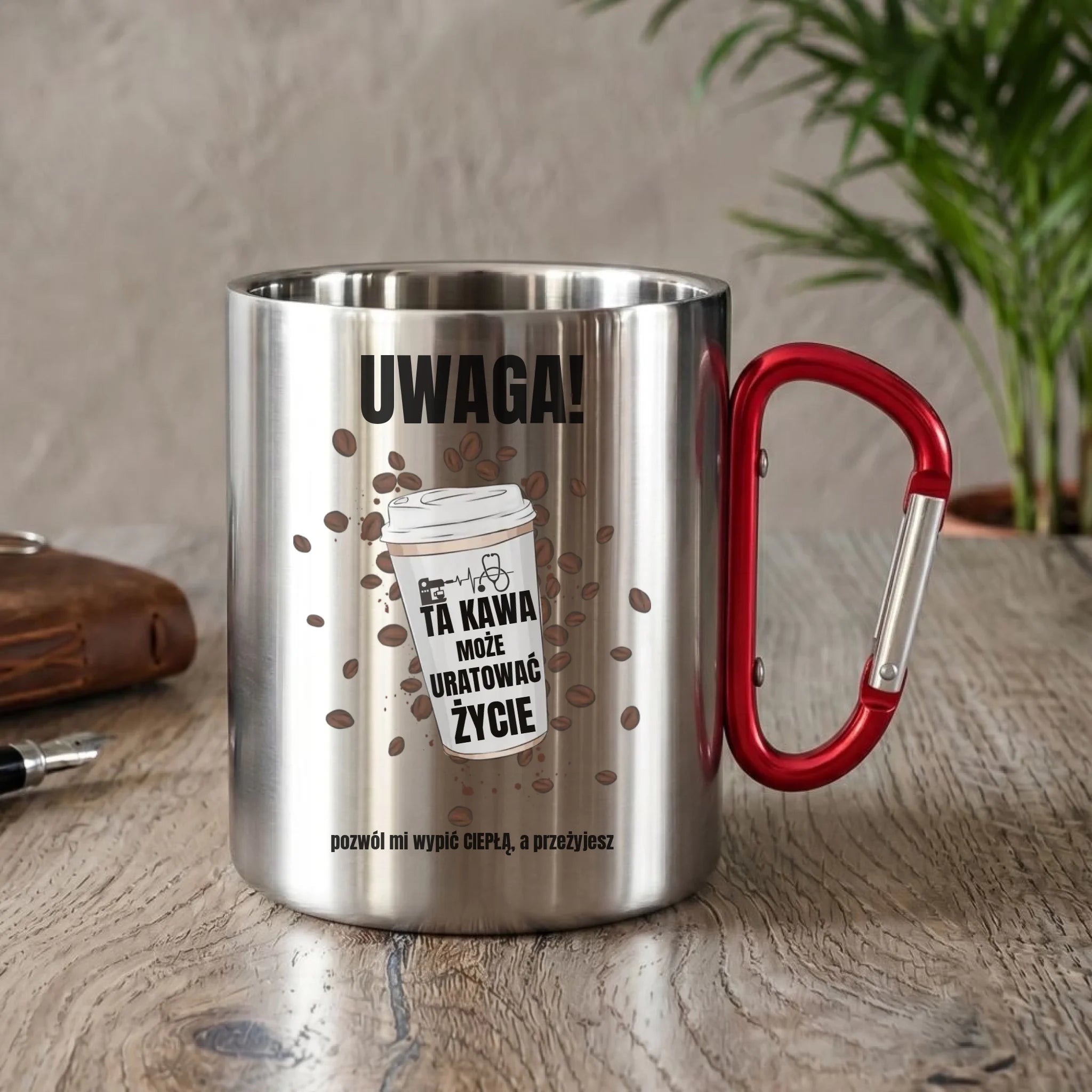 Kubek turystyczny dla medyka - Ta kawa może uratować życie ZL05 - StoryCups.pl