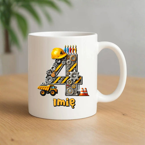 Koparka, konstrukcja | Kubek na 4. urodziny dla chłopca U38 - StoryCups.pl