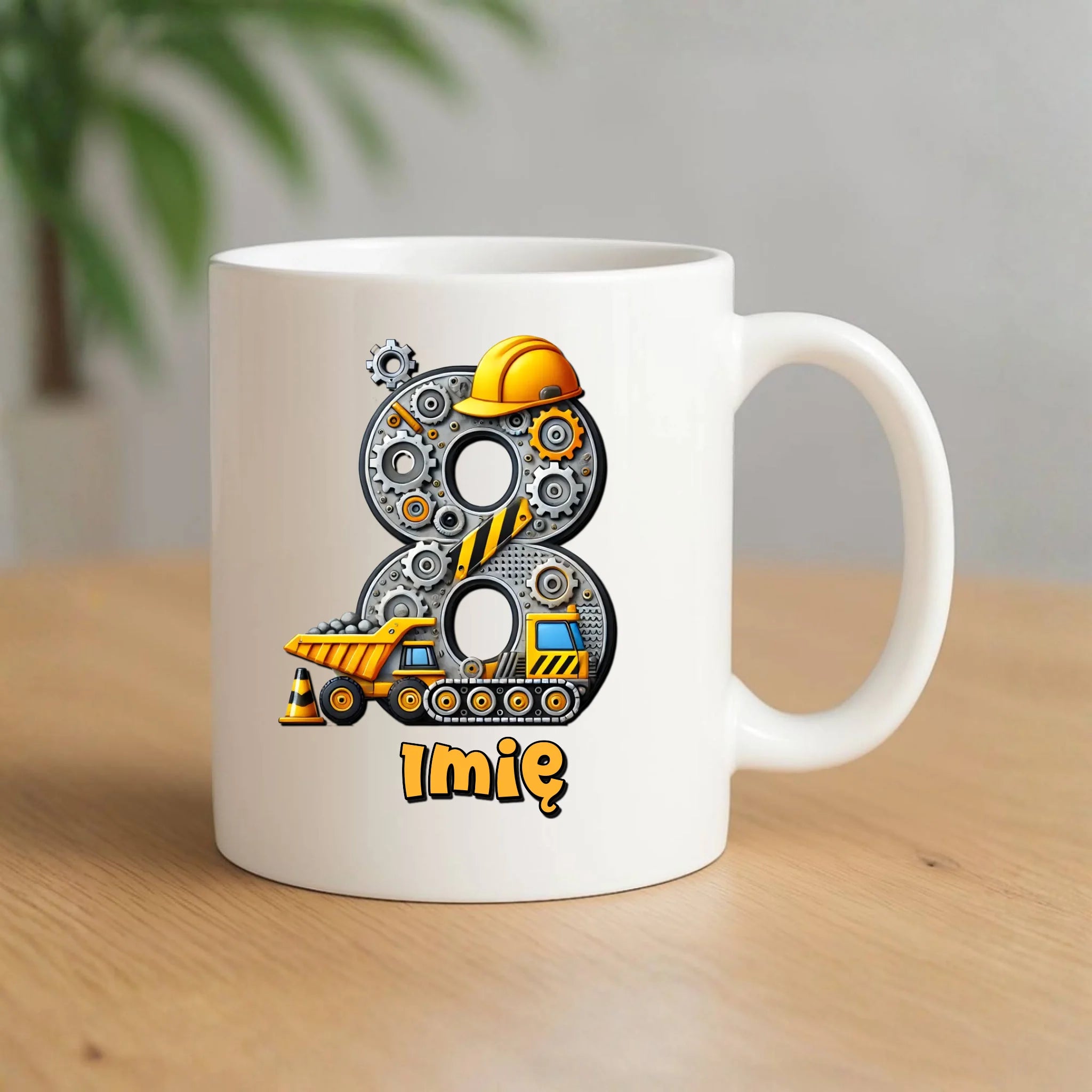 Koparka, konstrukcja | Kubek na 8. urodziny dla chłopca U42 - StoryCups.pl