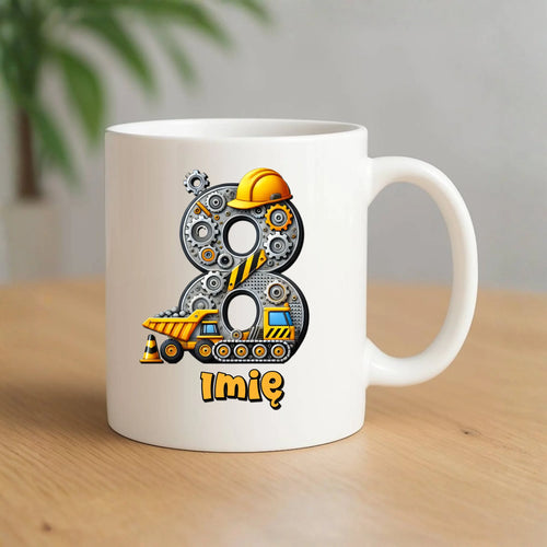 Koparka, konstrukcja | Kubek na 8. urodziny dla chłopca U42 - StoryCups.pl