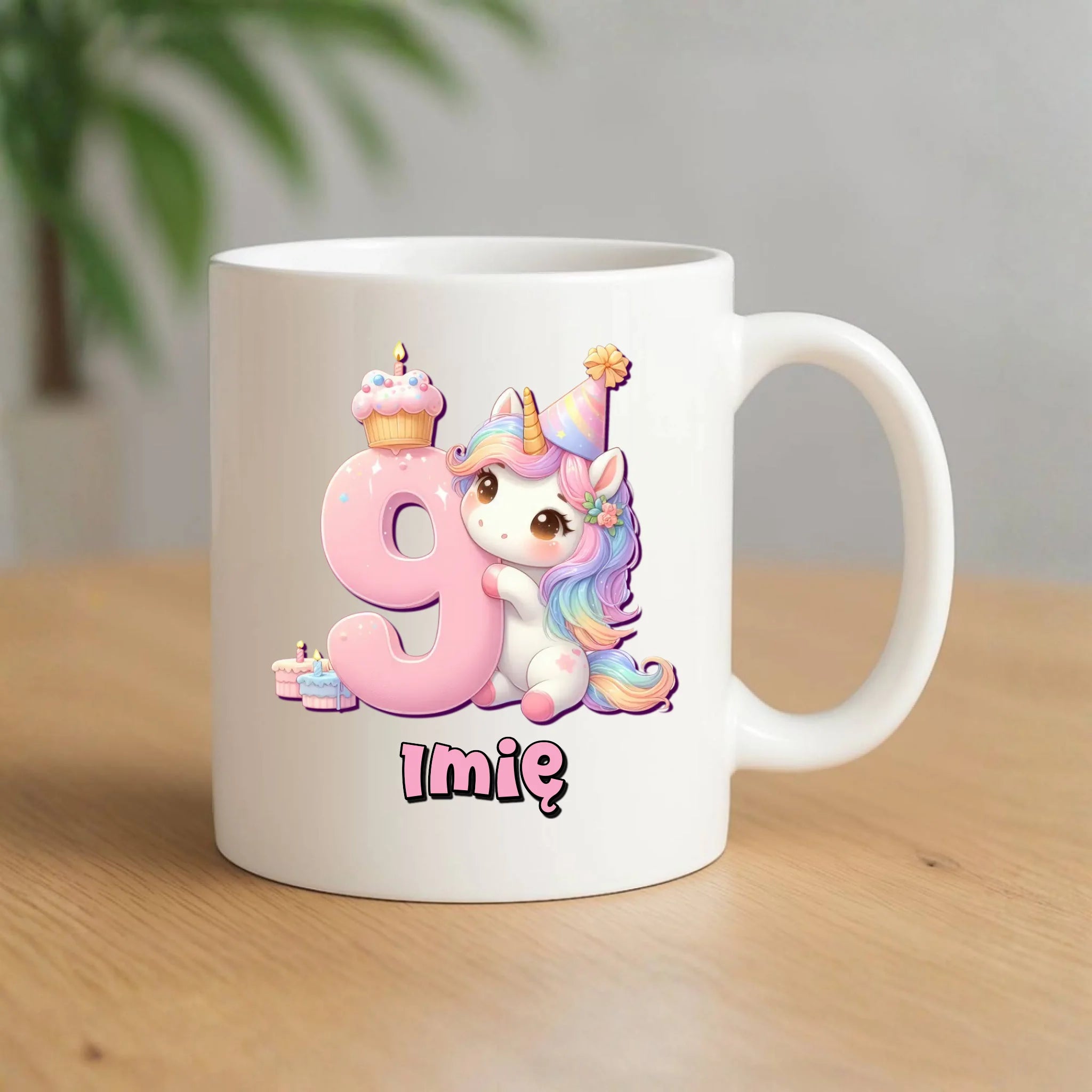 Jednorożec | Kubek na 9. urodziny dla dziewczynki U53 - StoryCups.pl