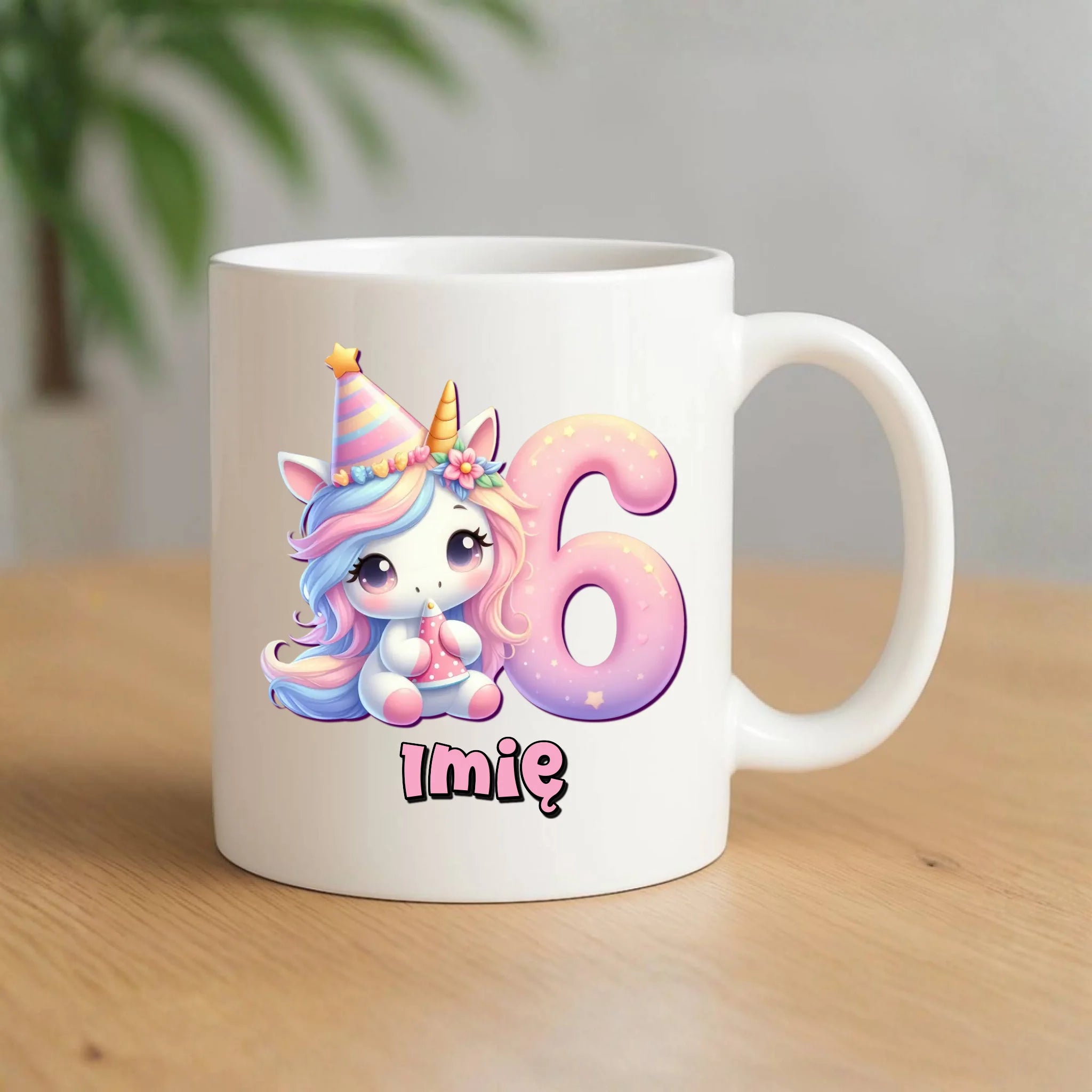 Jednorożec | Kubek na 6. urodziny dla dziewczynki U50 - StoryCups.pl