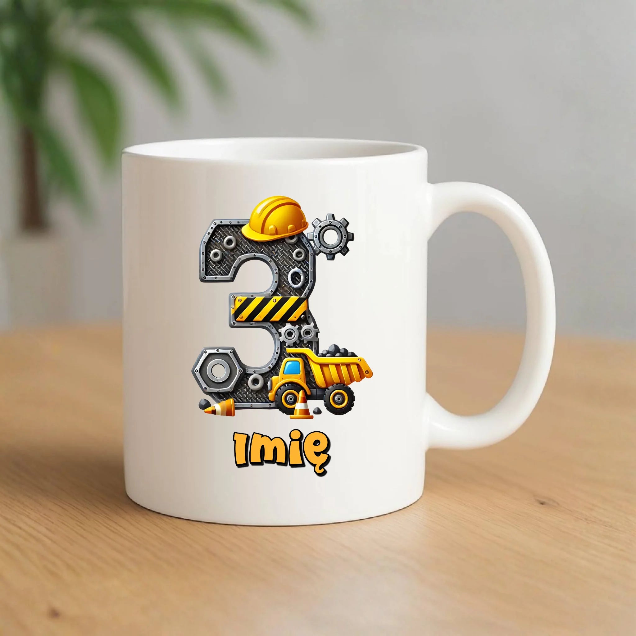 Koparka, konstrukcja | Kubek na 3. urodziny dla chłopca U37 - StoryCups.pl