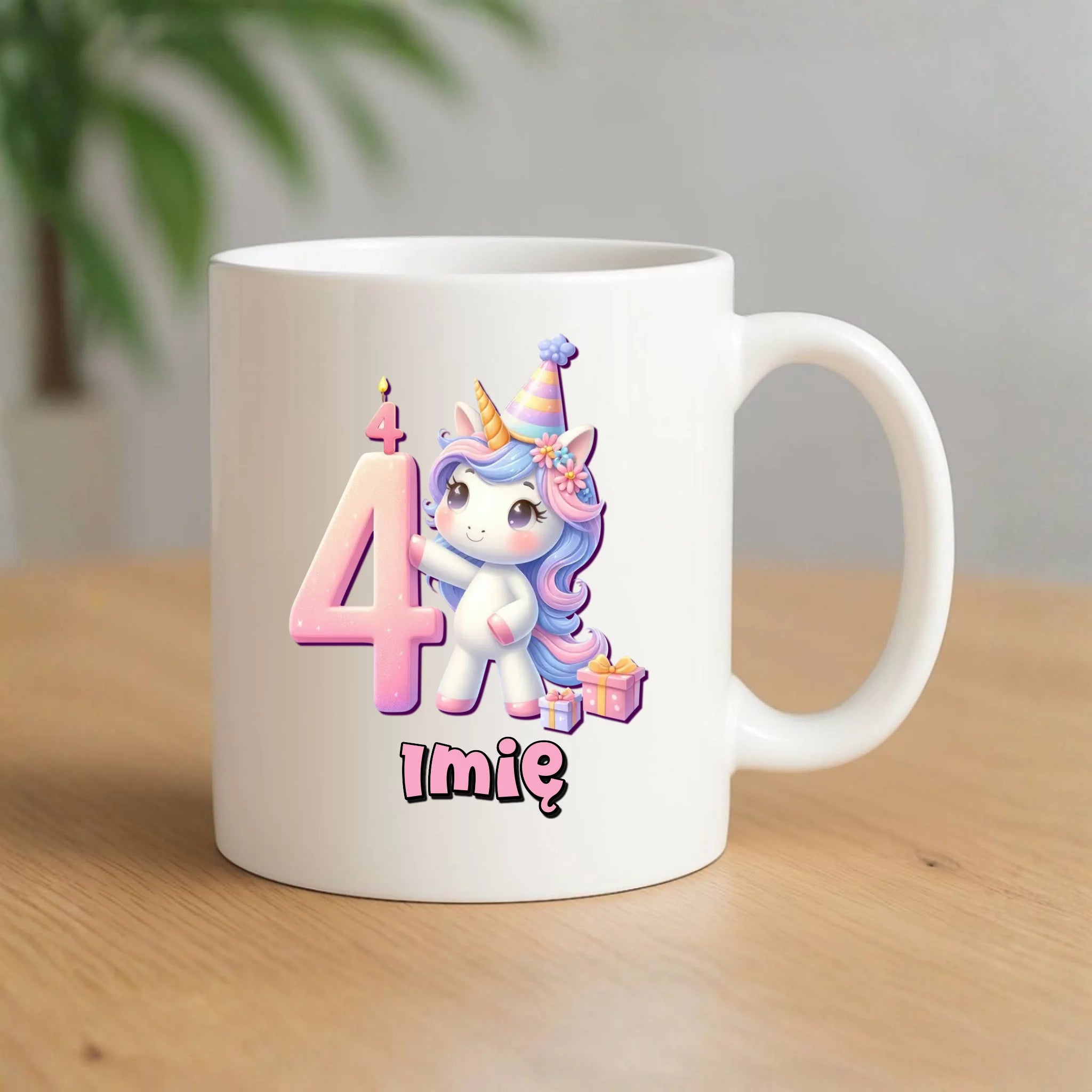Jednorożec | Kubek na 4. urodziny dla dziewczynki U48 - StoryCups.pl