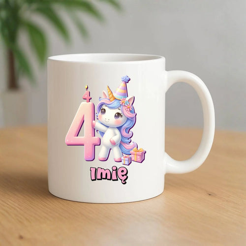 Jednorożec | Kubek na 4. urodziny dla dziewczynki U48 - StoryCups.pl