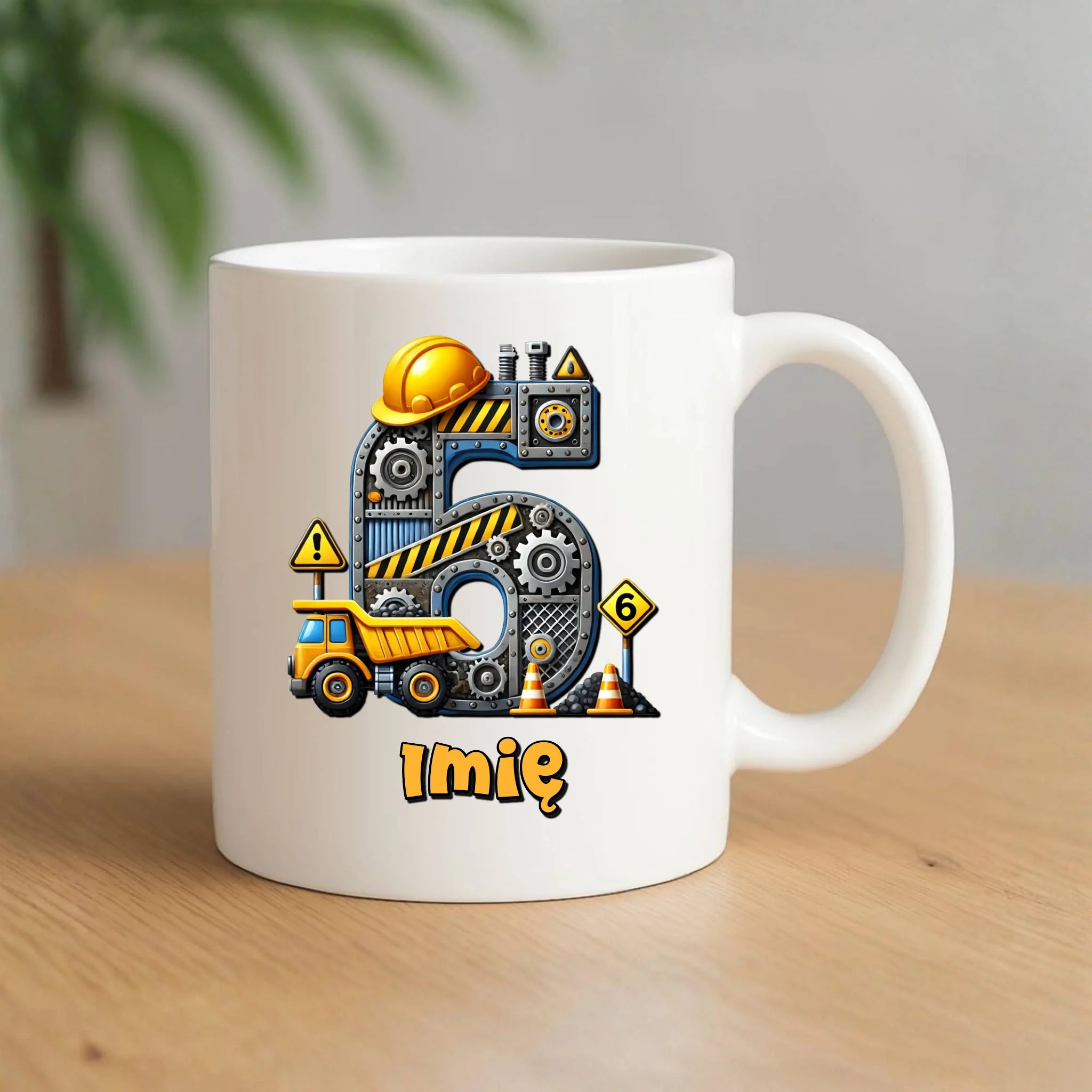 Koparka, konstrukcja | Kubek na 6. urodziny dla chłopca U40 - StoryCups.pl