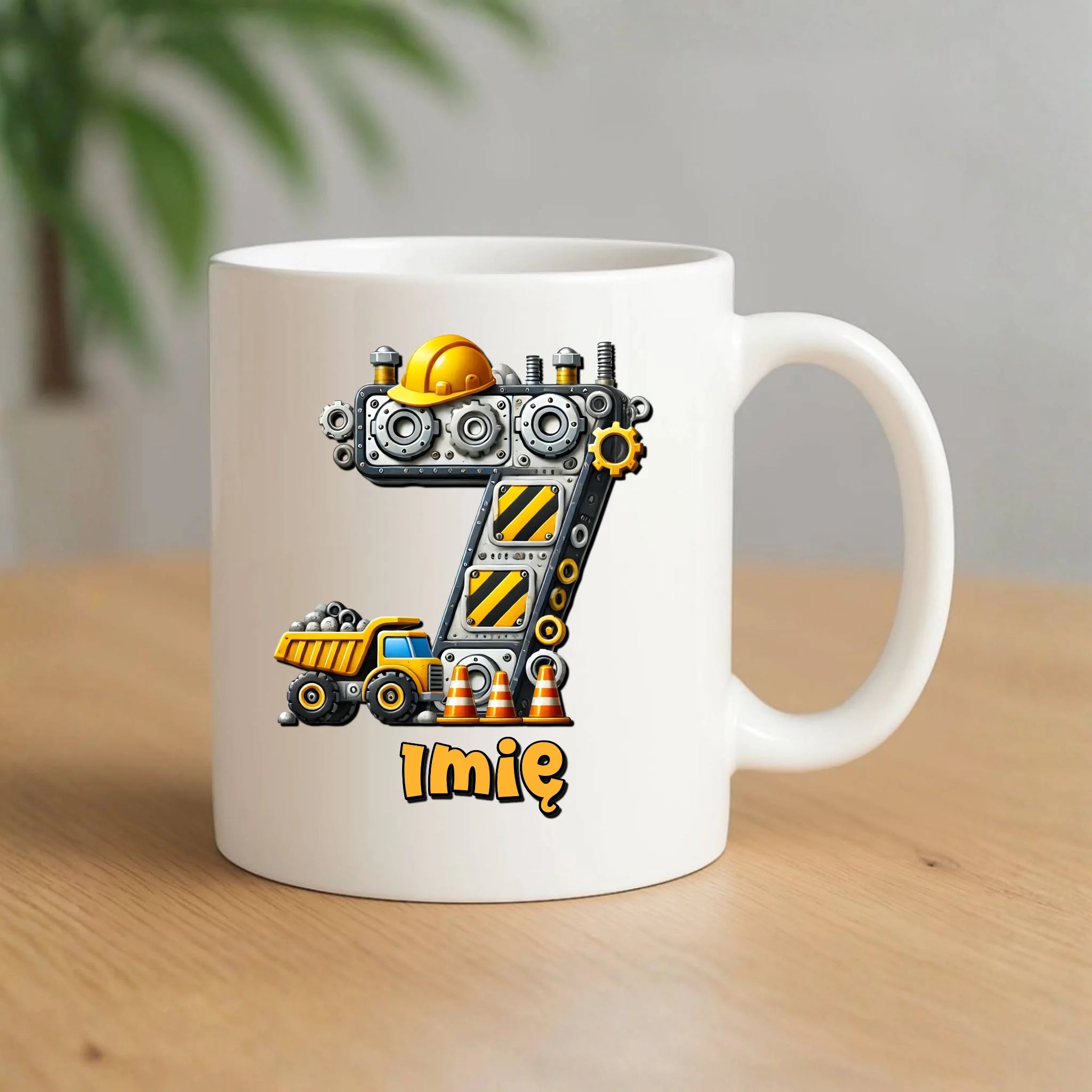Koparka, konstrukcja | Kubek na 7. urodziny dla chłopca U41 - StoryCups.pl