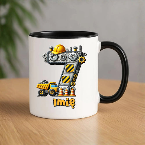 Koparka, konstrukcja | Kubek na 7. urodziny dla chłopca U41 - StoryCups.pl