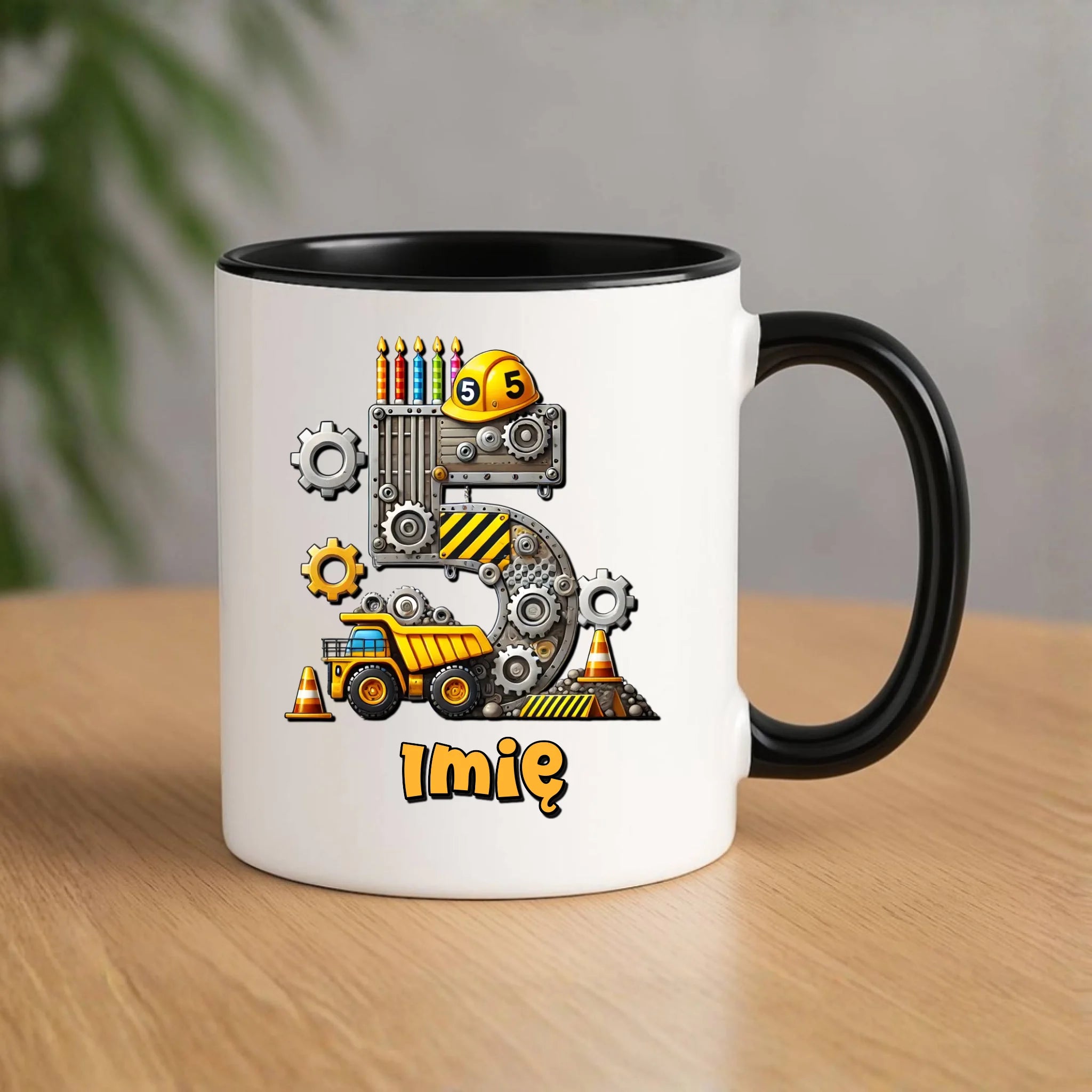 Koparka, konstrukcja | Kubek na 5. urodziny dla chłopca U39 - StoryCups.pl