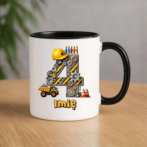Koparka, konstrukcja | Kubek na 4. urodziny dla chłopca U38 - StoryCups.pl