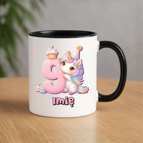 Jednorożec | Kubek na 9. urodziny dla dziewczynki U53 - StoryCups.pl