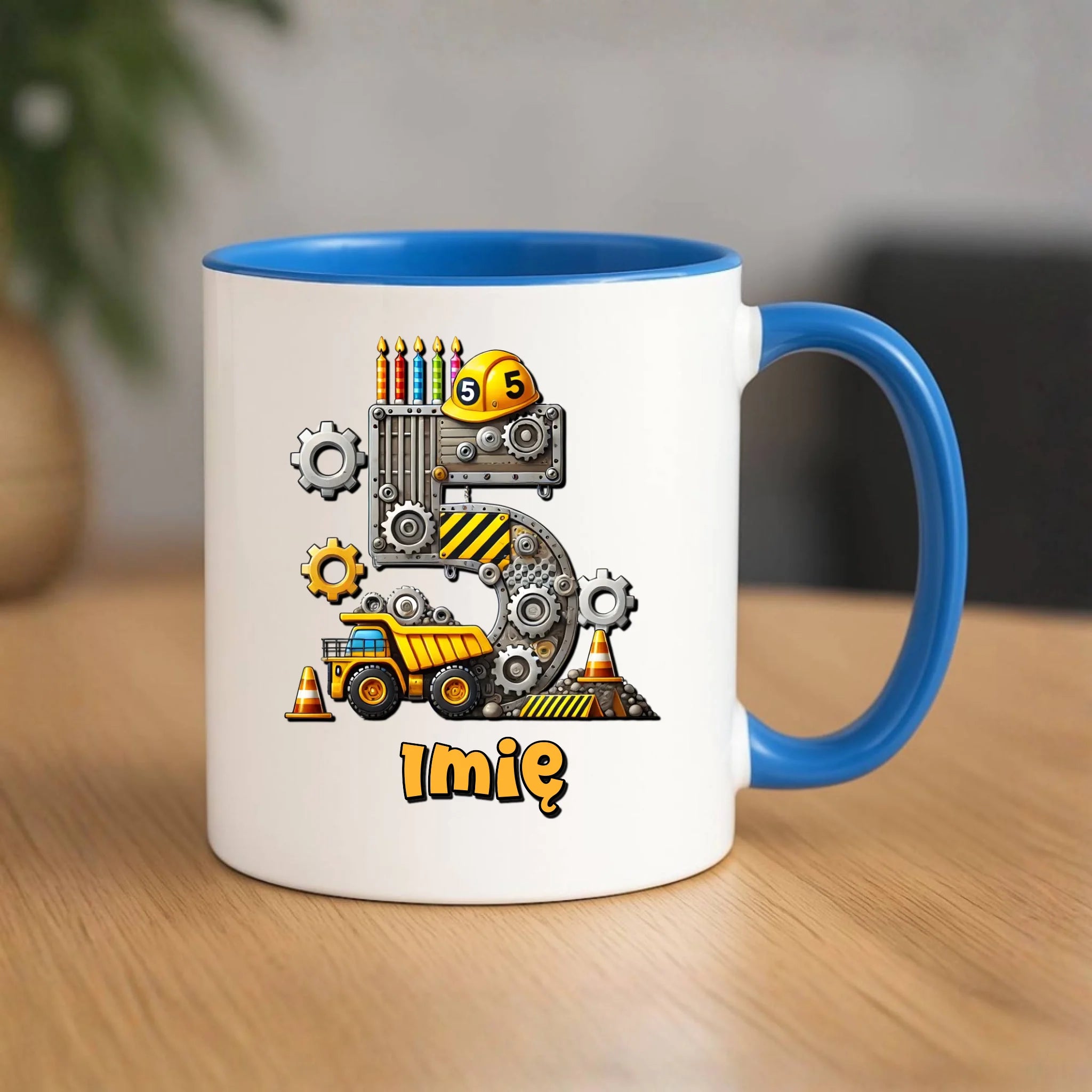 Koparka, konstrukcja | Kubek na 5. urodziny dla chłopca U39 - StoryCups.pl