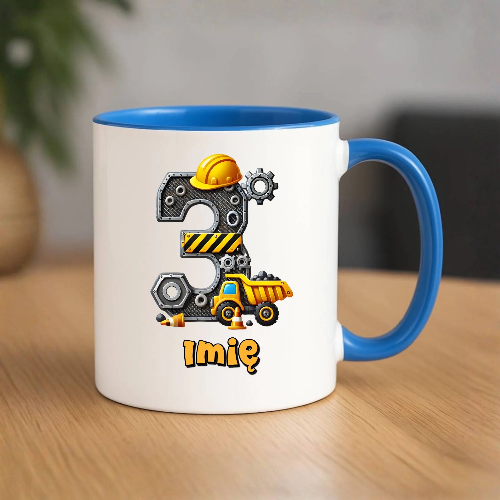 Koparka, konstrukcja | Kubek na 3. urodziny dla chłopca U37 - StoryCups.pl