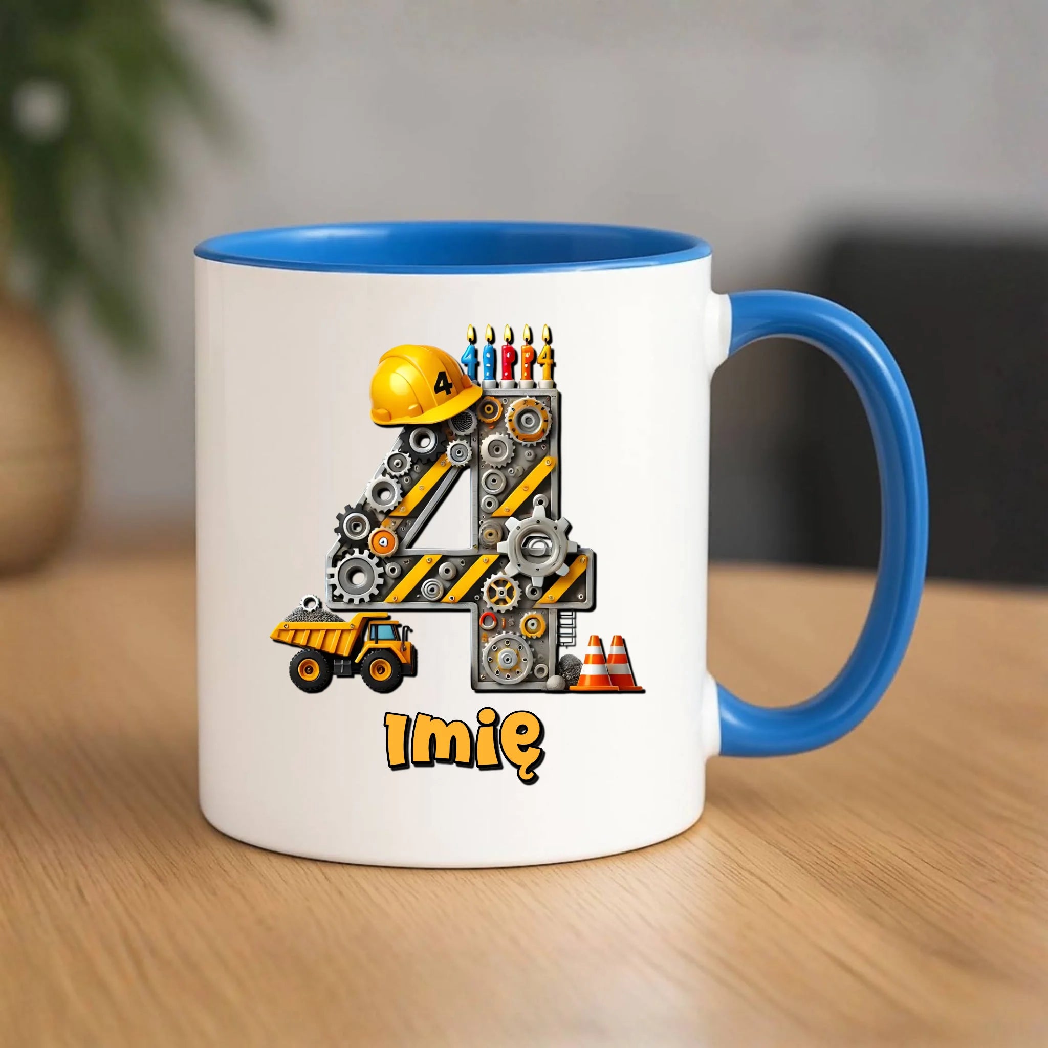 Koparka, konstrukcja | Kubek na 4. urodziny dla chłopca U38 - StoryCups.pl