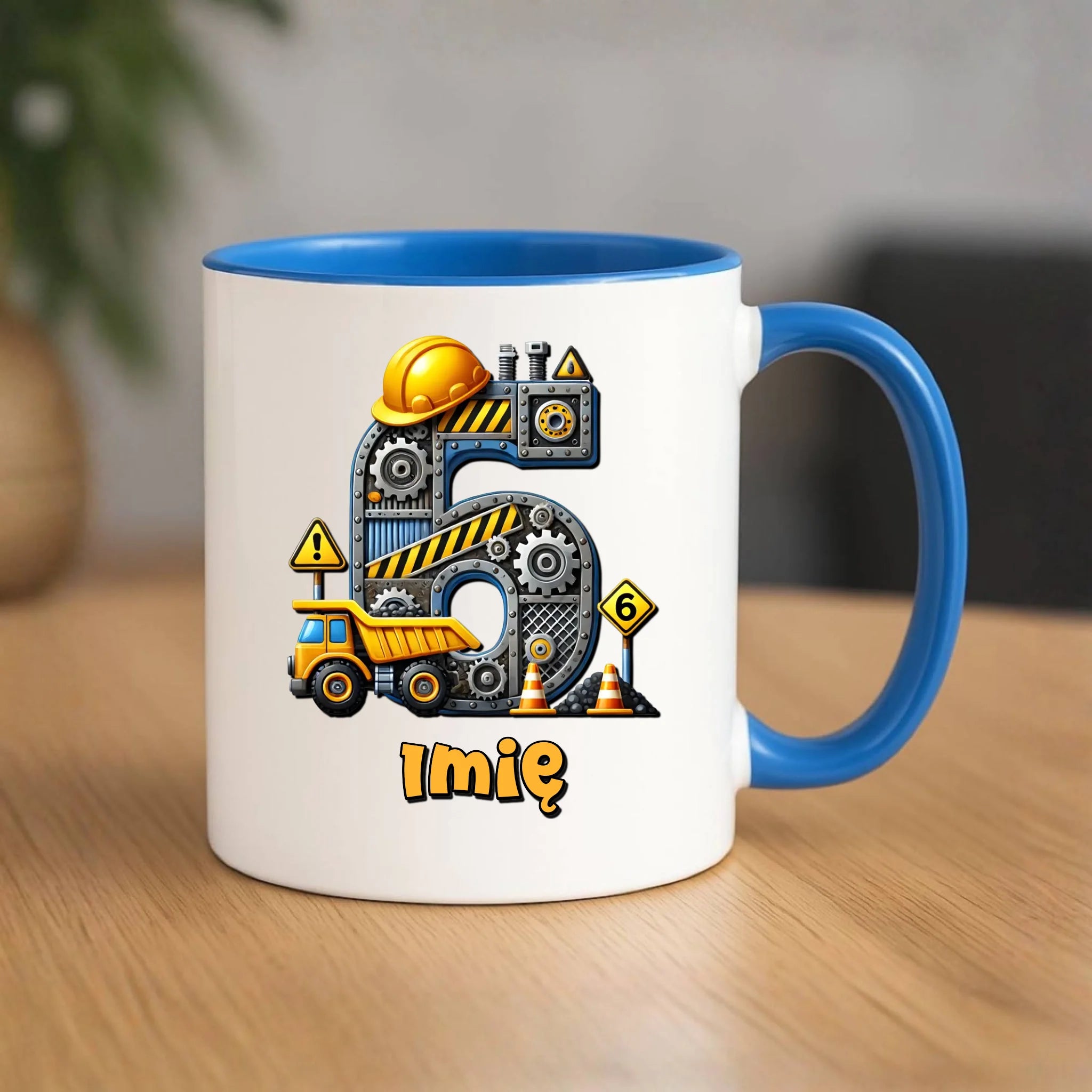 Koparka, konstrukcja | Kubek na 6. urodziny dla chłopca U40 - StoryCups.pl