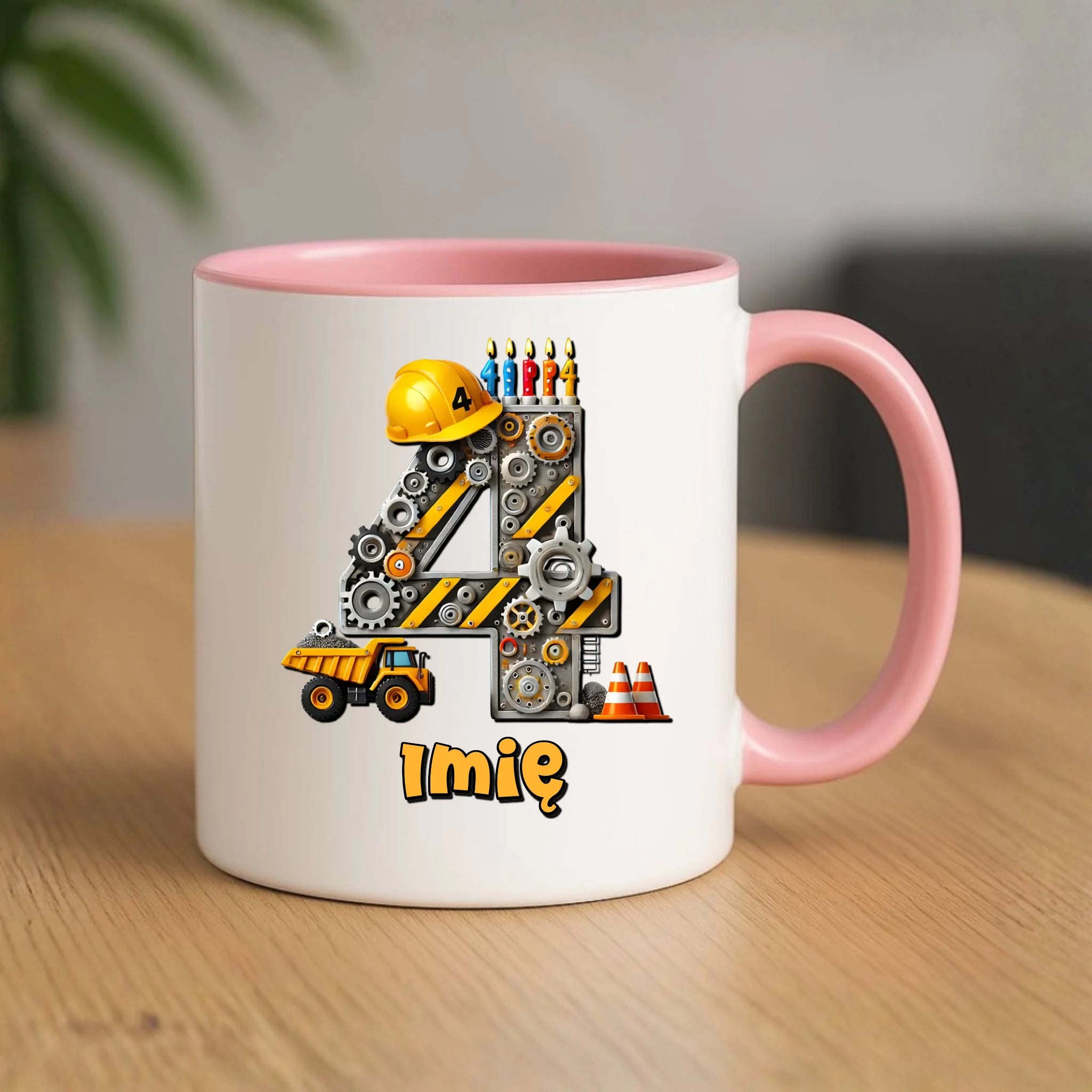 Koparka, konstrukcja | Kubek na 4. urodziny dla chłopca U38 - StoryCups.pl
