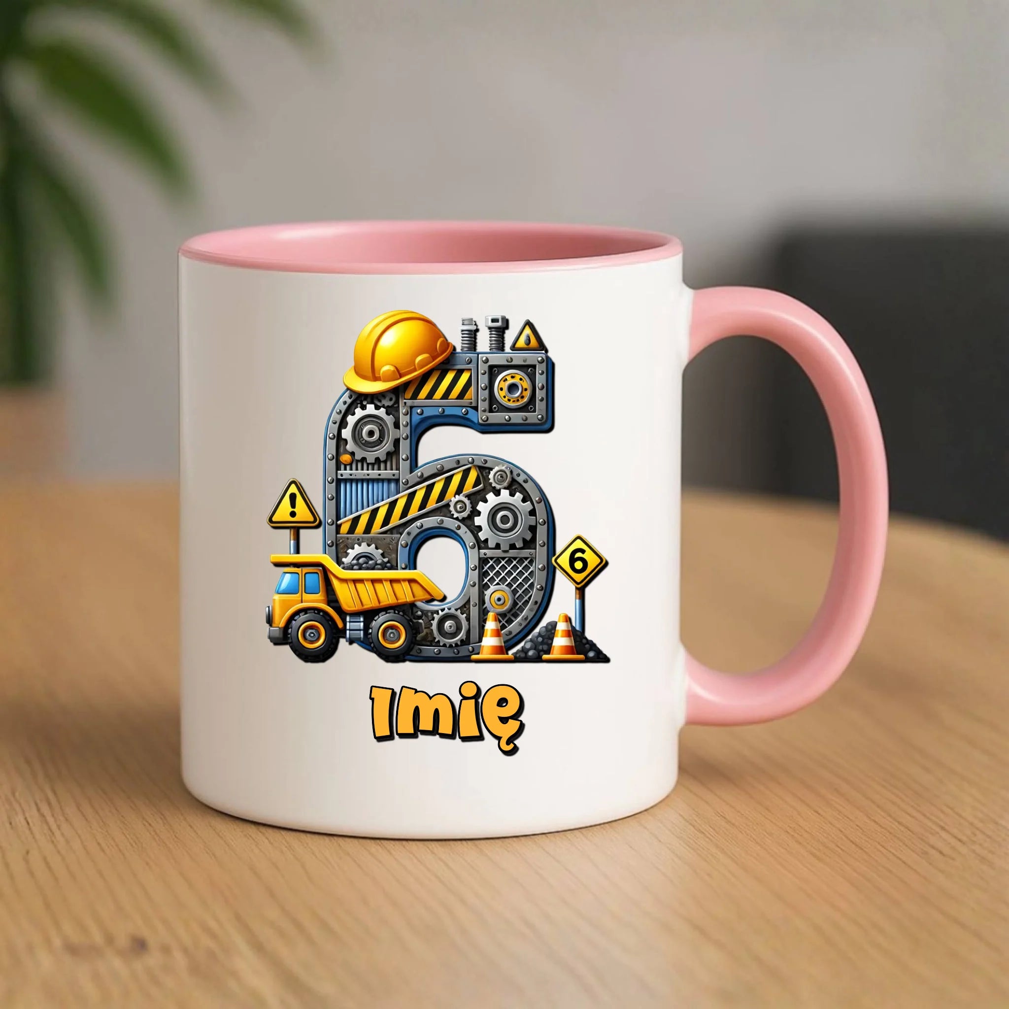 Koparka, konstrukcja | Kubek na 6. urodziny dla chłopca U40 - StoryCups.pl