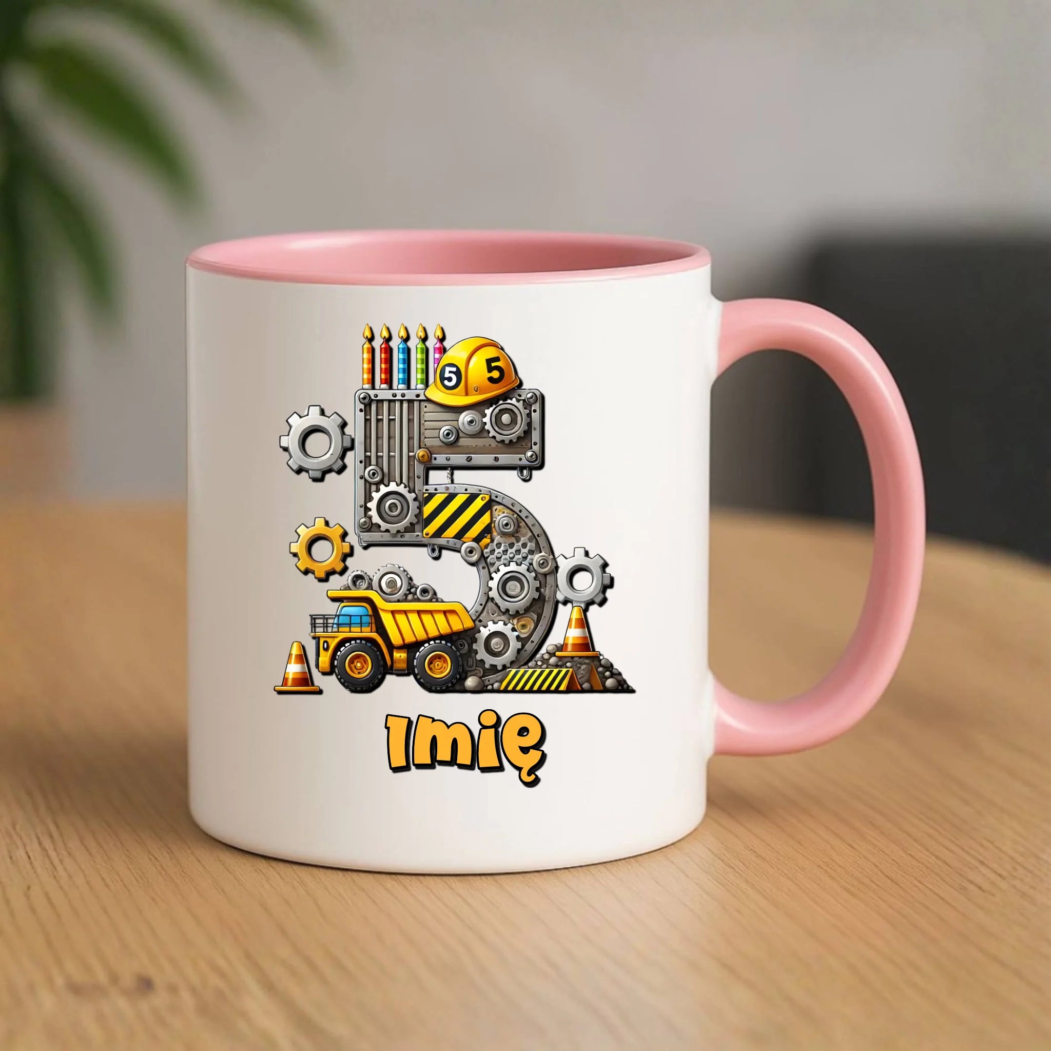 Koparka, konstrukcja | Kubek na 5. urodziny dla chłopca U39 - StoryCups.pl