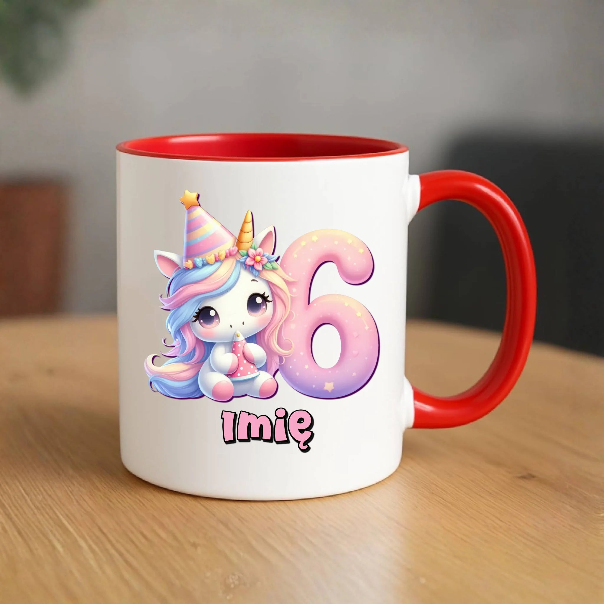 Jednorożec | Kubek na 6. urodziny dla dziewczynki U50 - StoryCups.pl