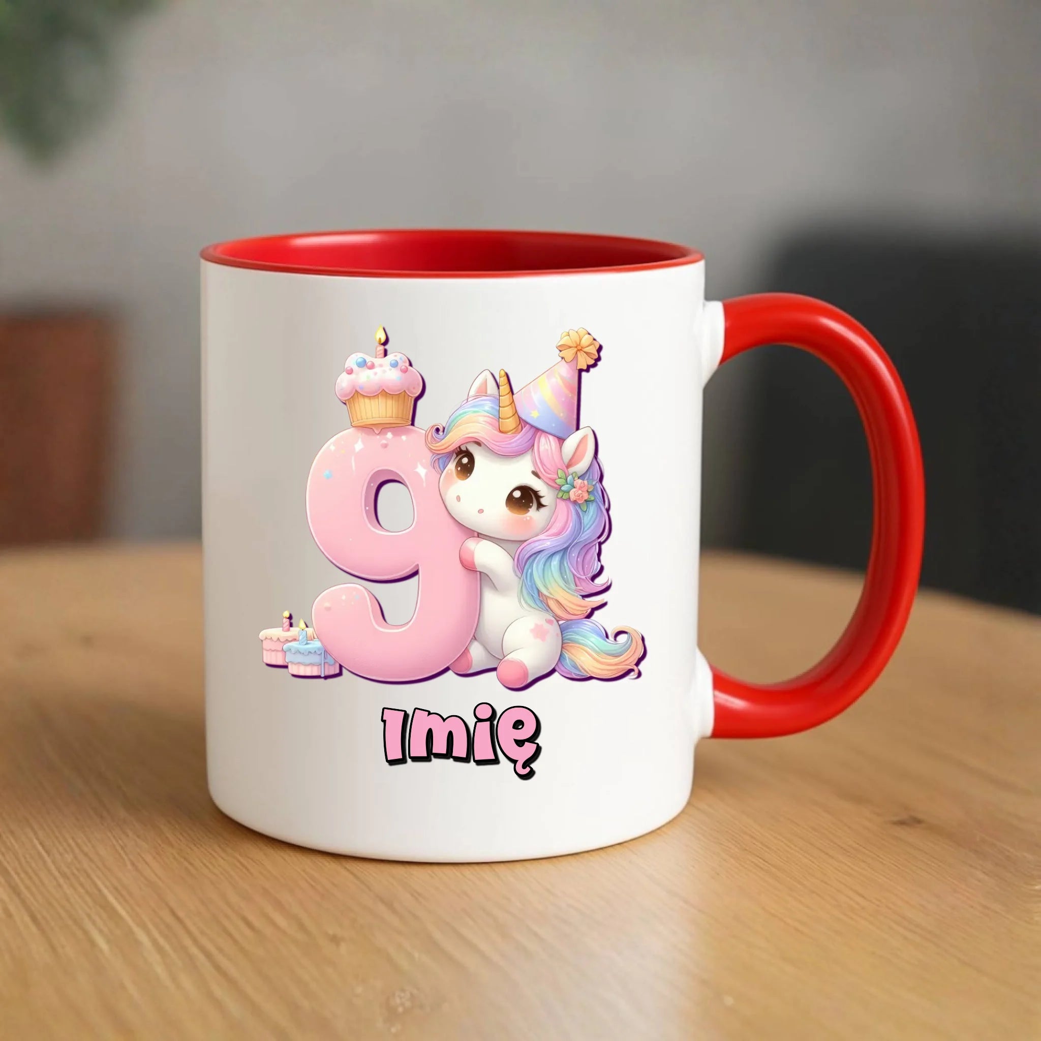 Jednorożec | Kubek na 9. urodziny dla dziewczynki U53 - StoryCups.pl
