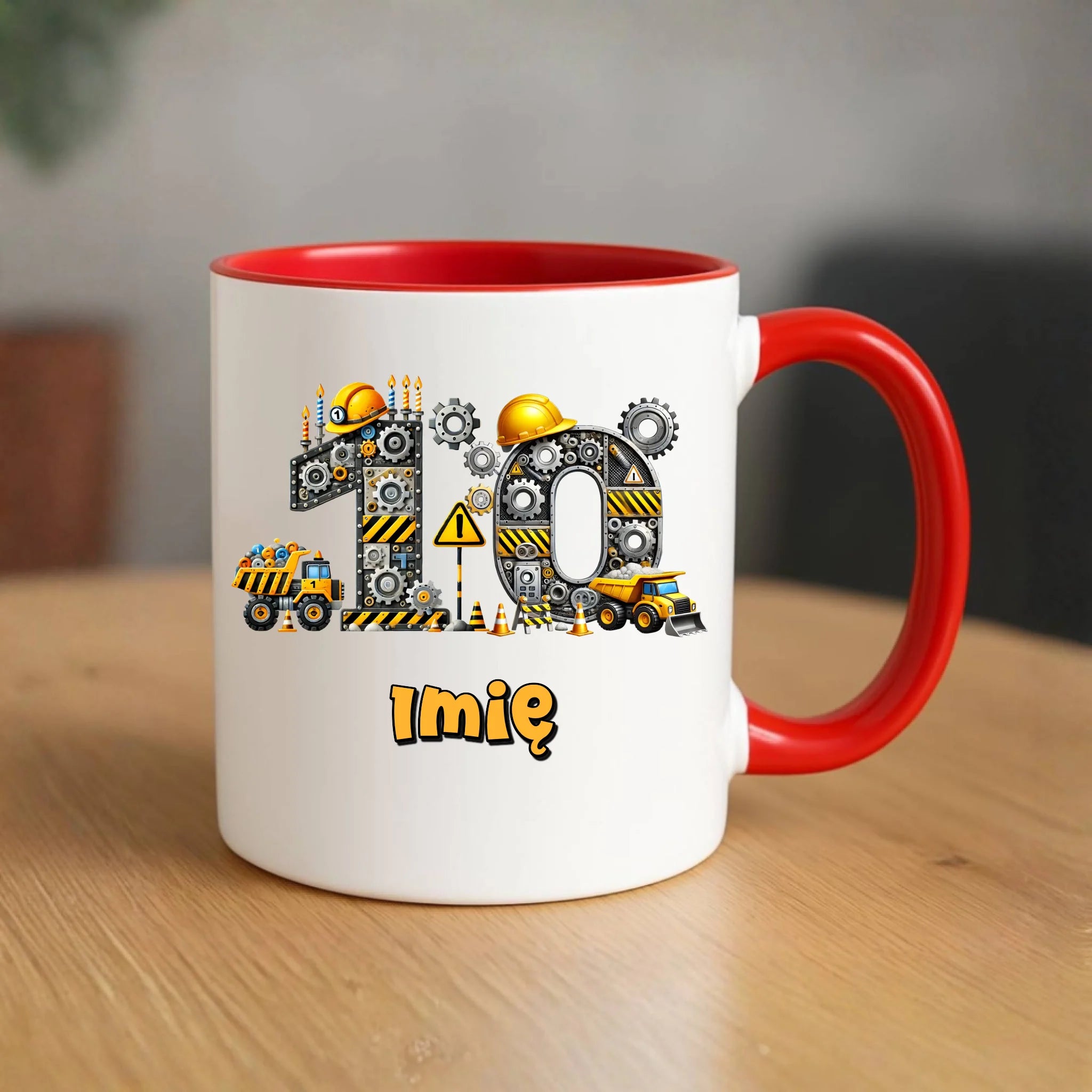 Koparka, konstrukcja | Kubek na 10. urodziny dla chłopca U44 - StoryCups.pl
