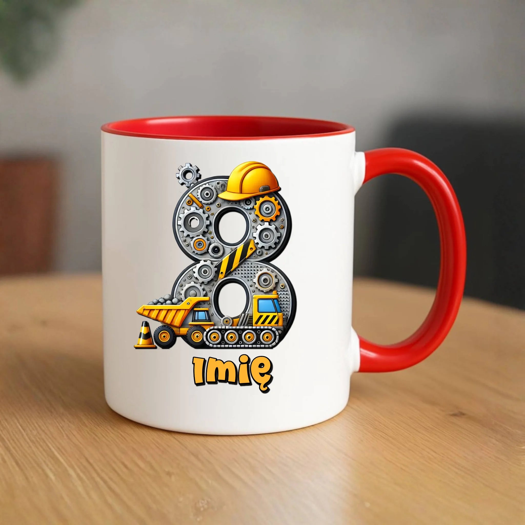 Koparka, konstrukcja | Kubek na 8. urodziny dla chłopca U42 - StoryCups.pl