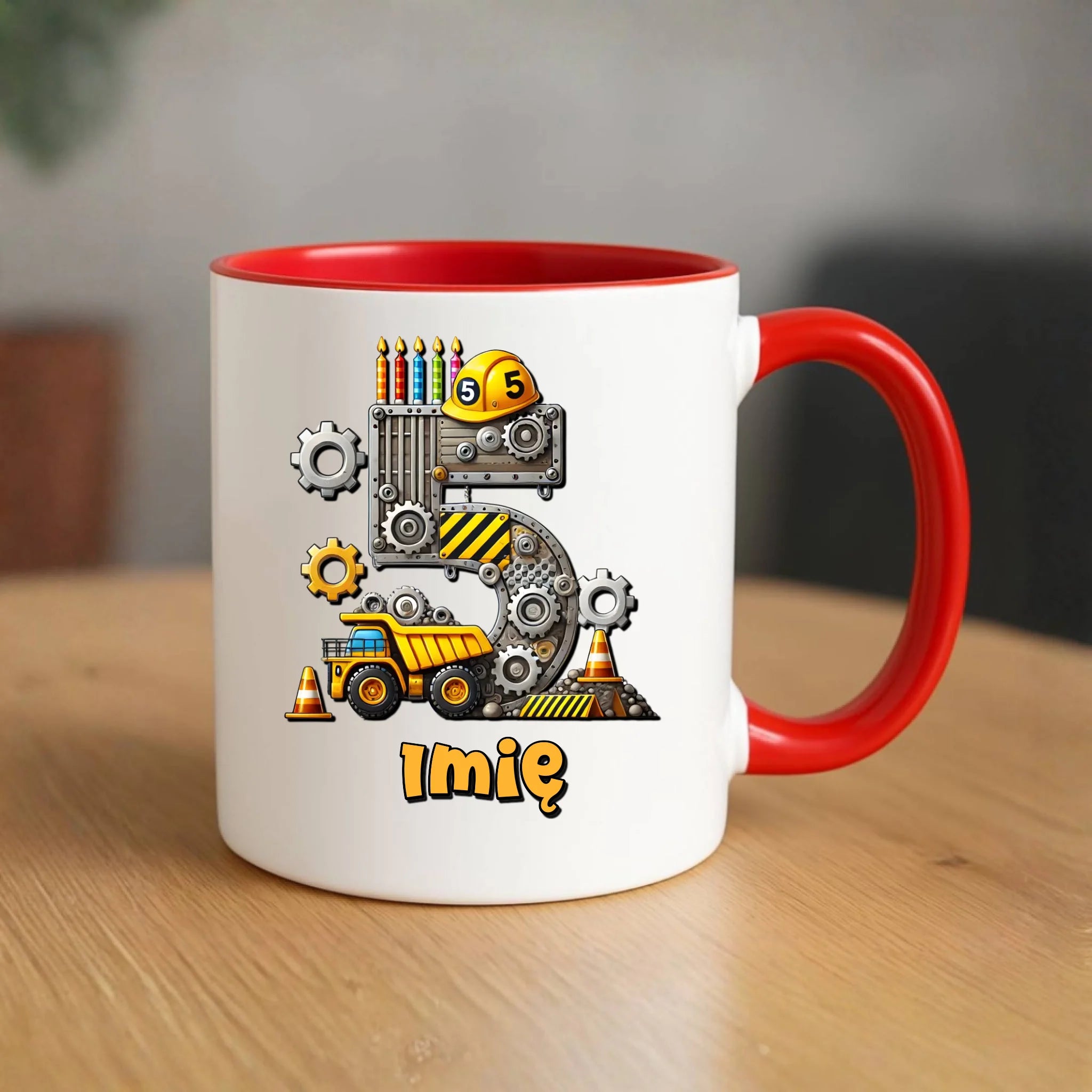 Koparka, konstrukcja | Kubek na 5. urodziny dla chłopca U39 - StoryCups.pl
