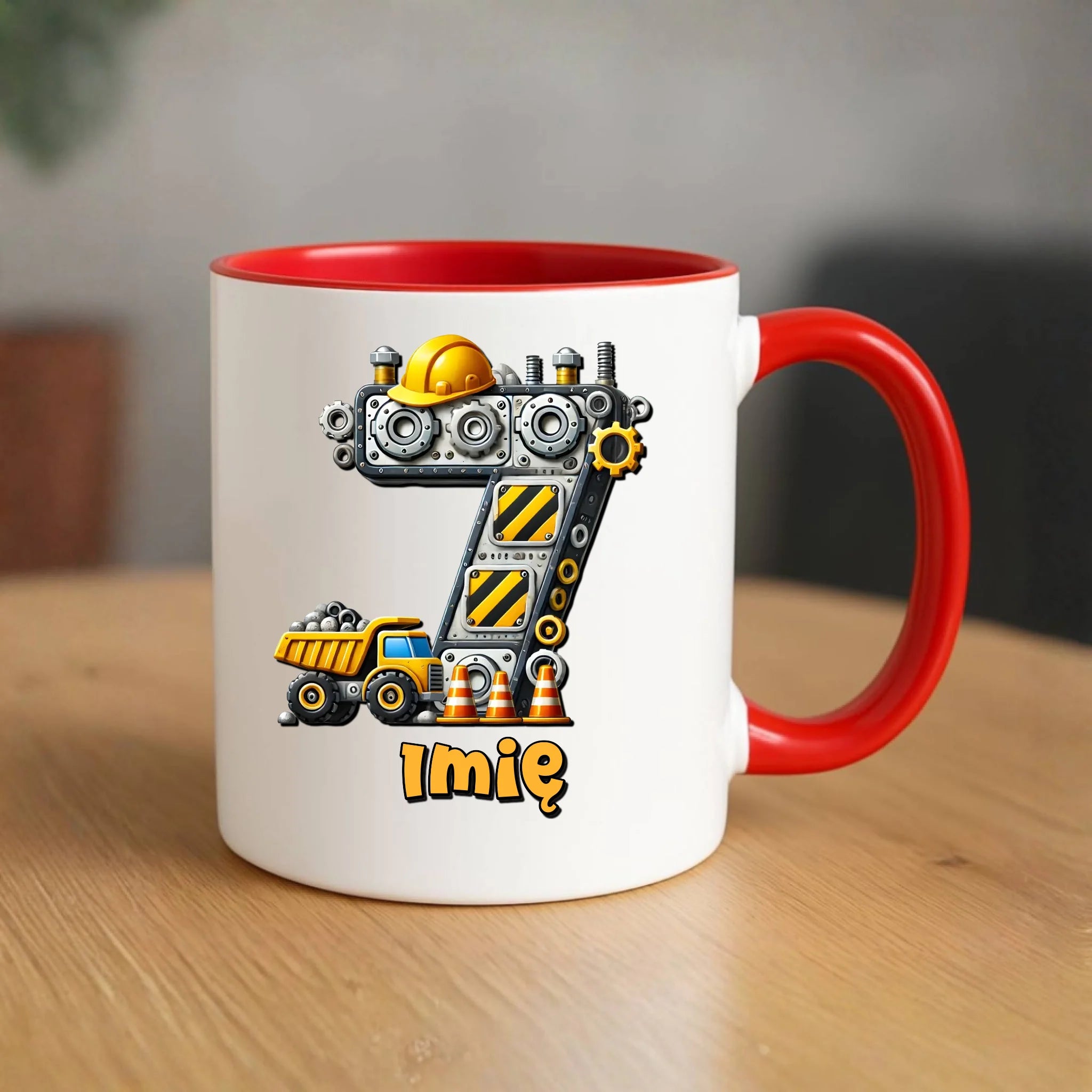 Koparka, konstrukcja | Kubek na 7. urodziny dla chłopca U41 - StoryCups.pl