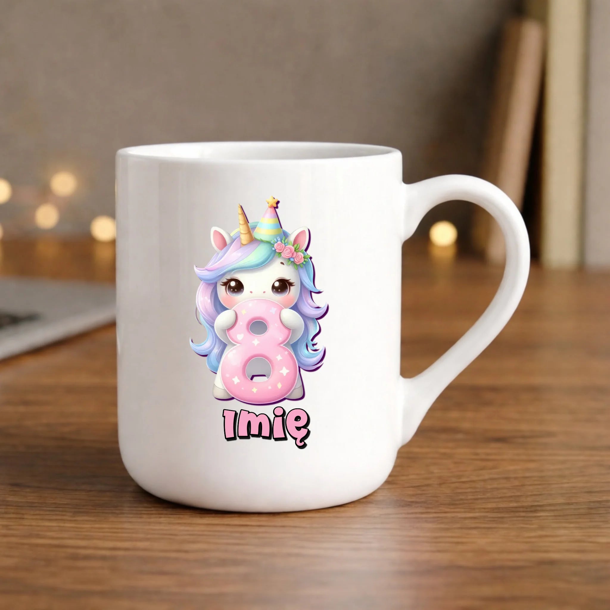 Jednorożec | Kubek na 8. urodziny dla dziewczynki U52 - StoryCups.pl