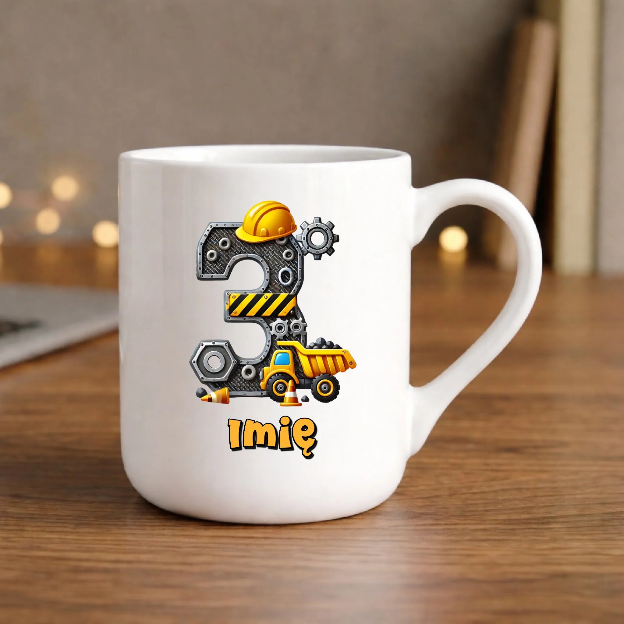Koparka, konstrukcja | Kubek na 3. urodziny dla chłopca U37 - StoryCups.pl